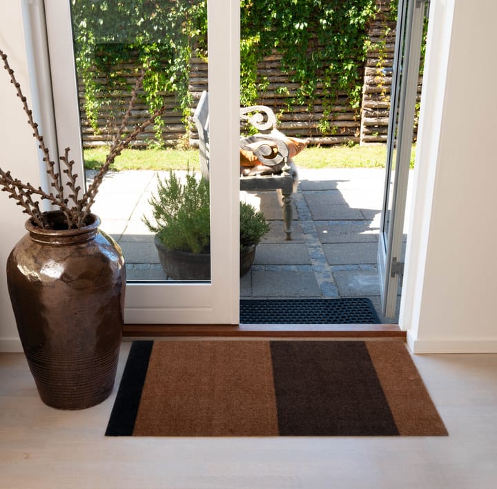 Stripes by tica, horisontell, dörrmatta, Cognac-dark brown-black, 60x90 cm tica copenhagen