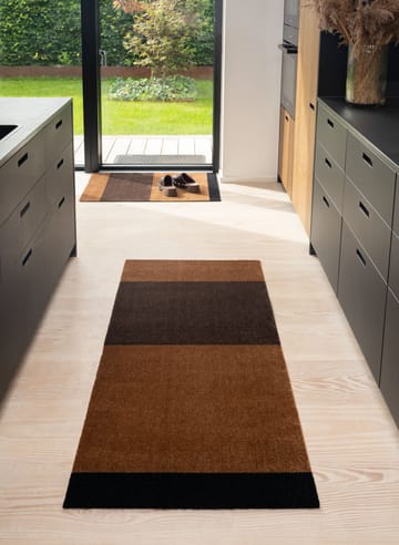 Stripes by tica, horisontell, dörrmatta - Cognac-dark brown-black, 60x90 cm - tica copenhagen