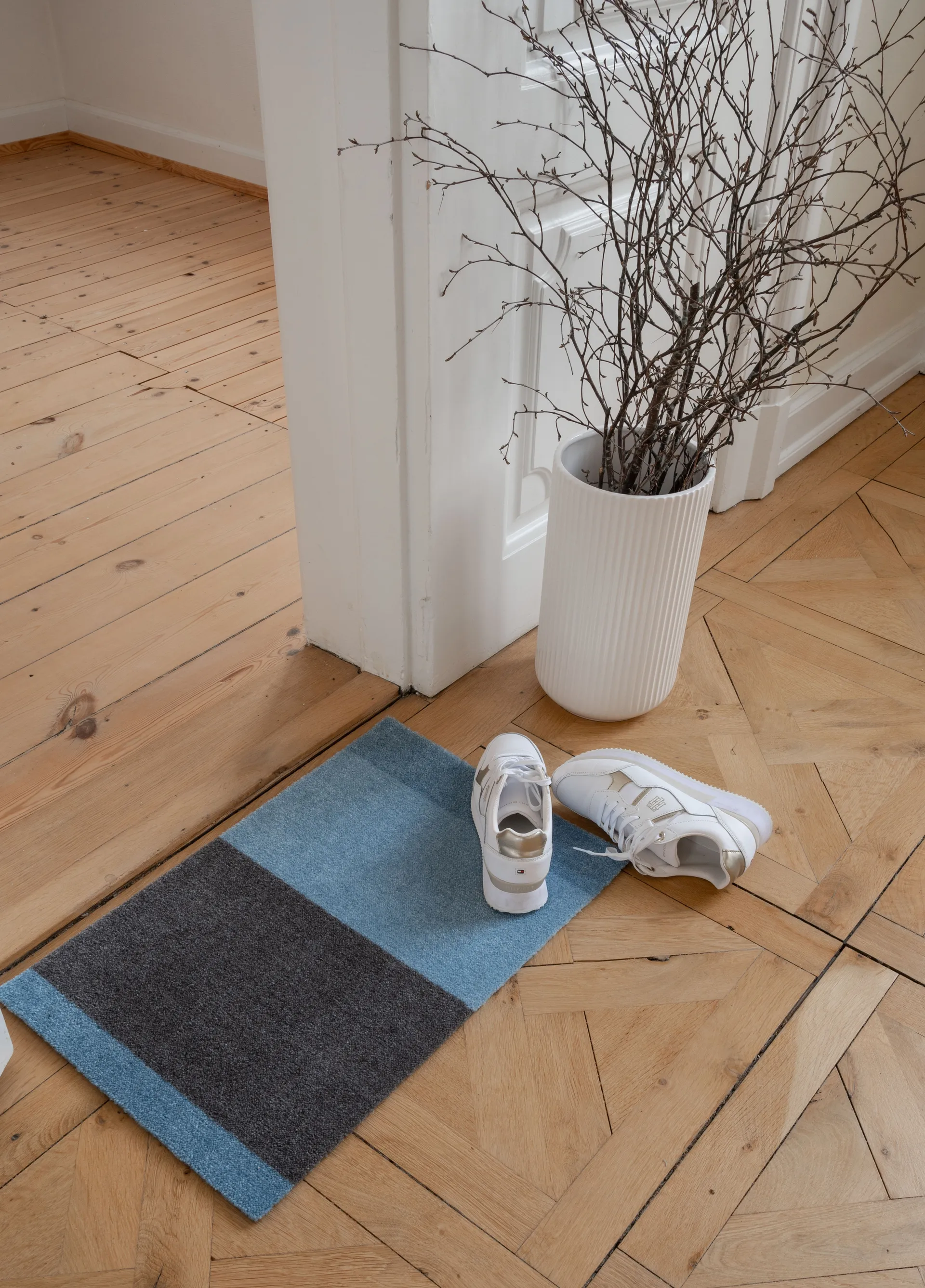 Stripes dörrmatta horisontell, Blue-steel grey, 40x60 cm tica copenhagen