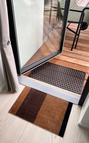 Stripes dörrmatta horisontell - Cognac-dark brown-black, 40x60 cm - tica copenhagen
