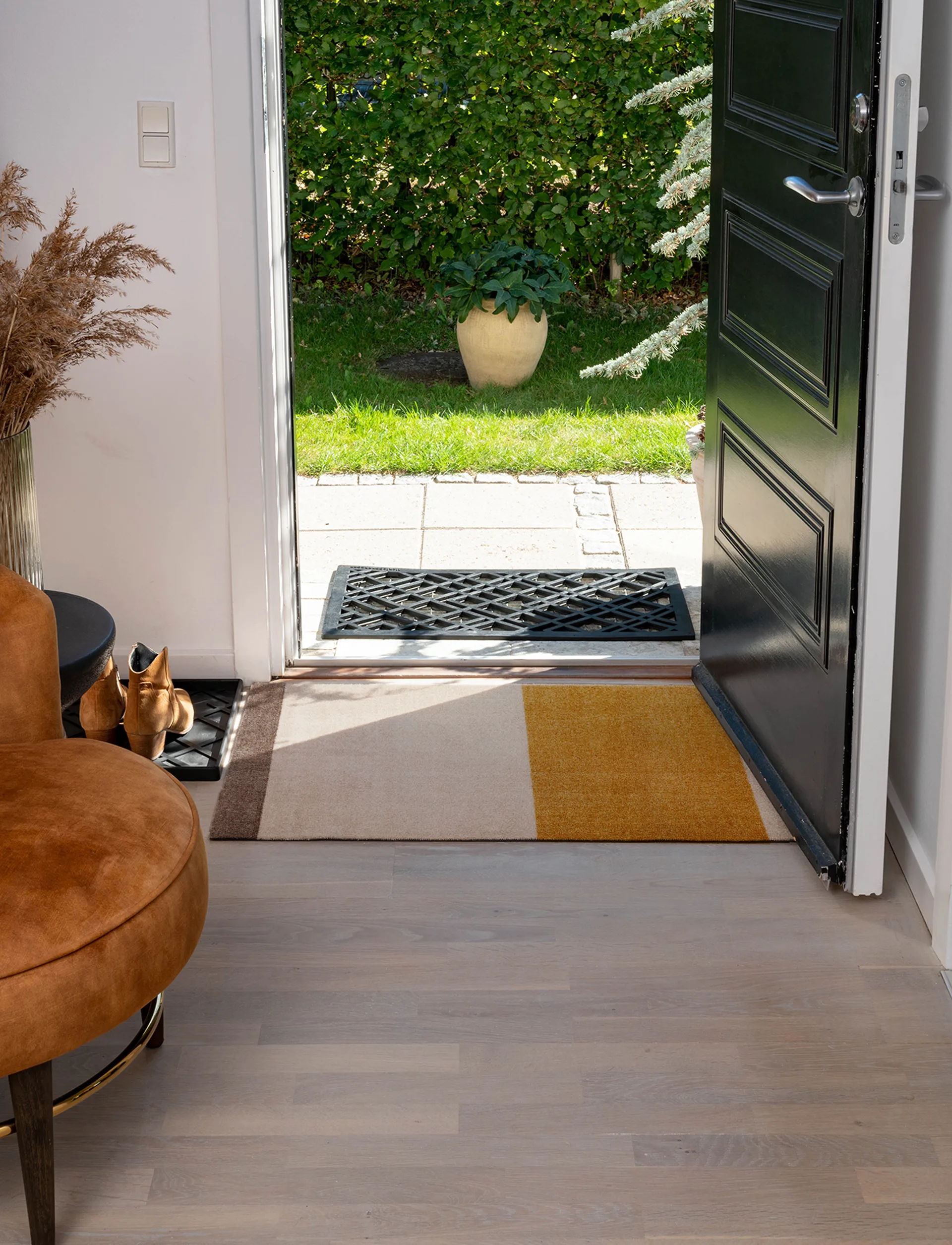 Stripes dörrmatta horisontell, Ivory-dijon-brown, 60x90 cm tica copenhagen