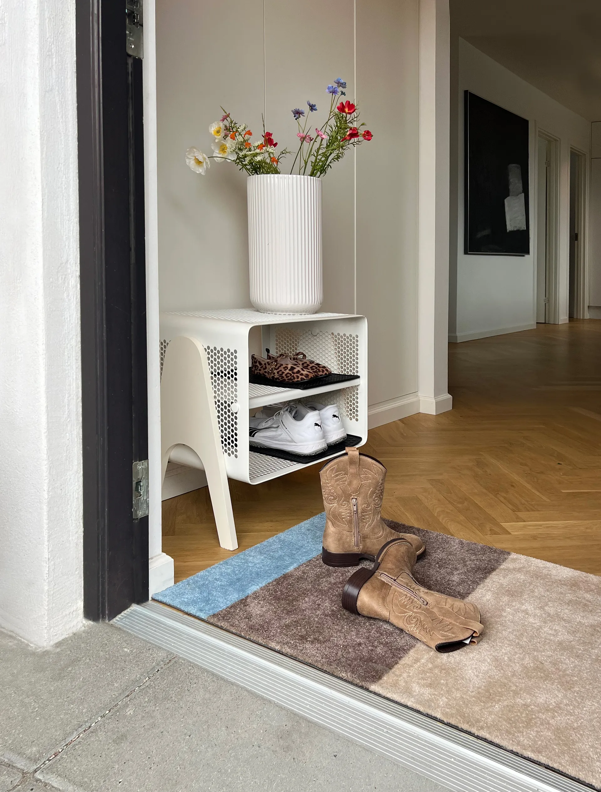 Stripes dörrmatta horisontell, Ivory-sand-blue, 60x90 cm tica copenhagen