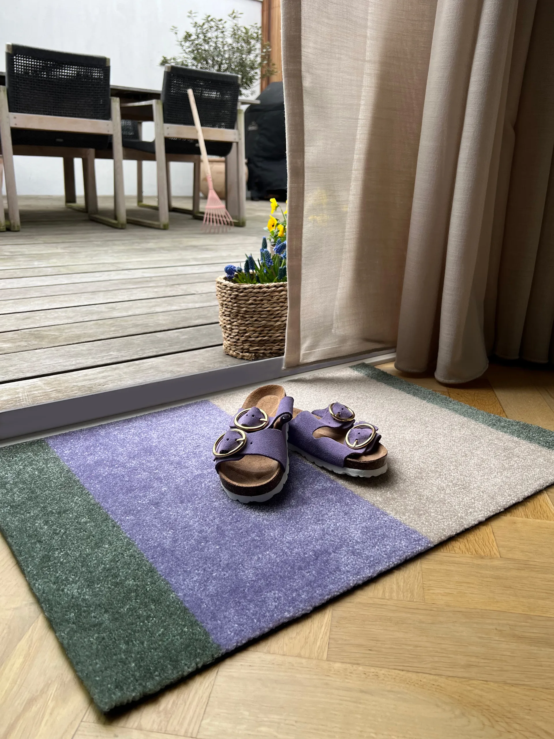 Stripes dörrmatta horisontell, Lilac-ivory-green, 40x60 cm tica copenhagen