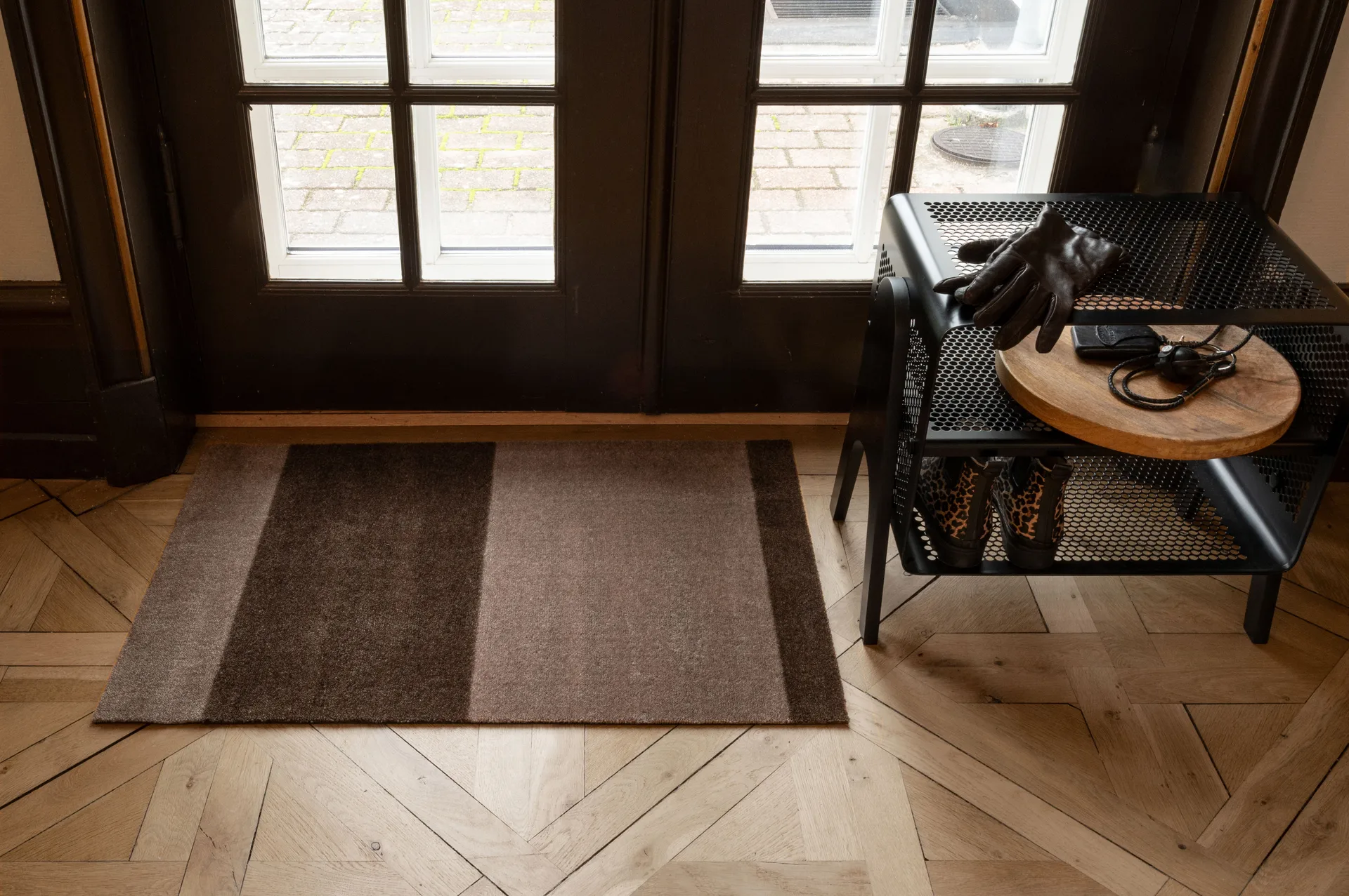 Stripes dörrmatta horisontell, Sand-brown, 60x90 cm tica copenhagen