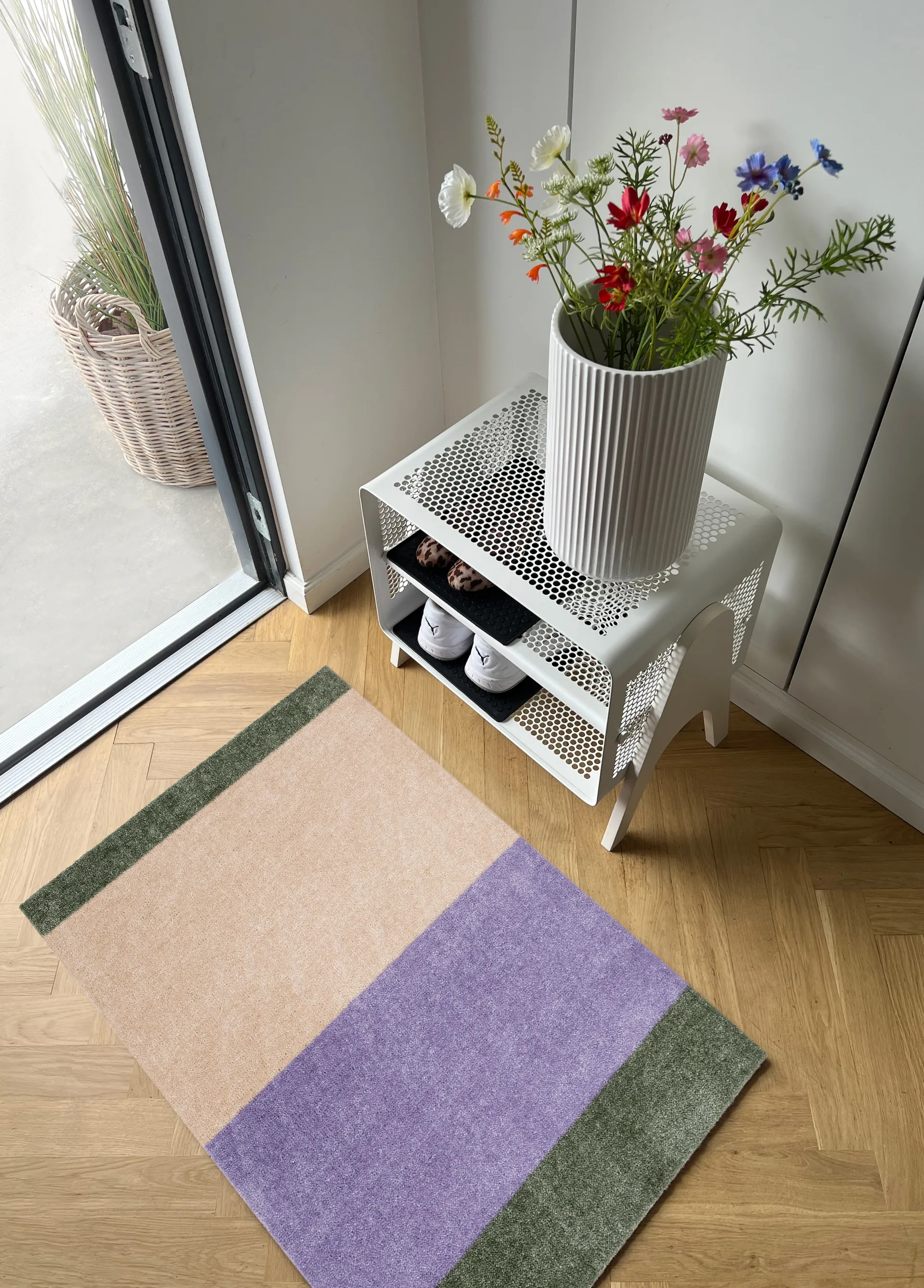 Stripes dörrmatta, Lilac-ivory-green, 60x90 cm tica copenhagen