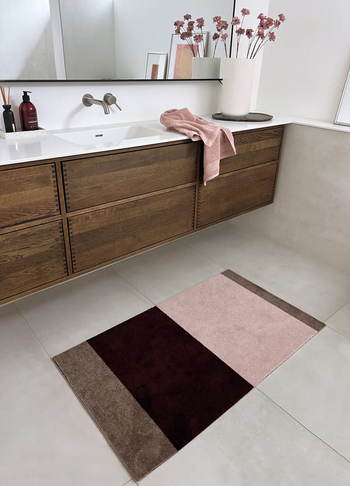 Stripes gångmatta horisontell, Bordeaux-rose-sand, 67x120 cm tica copenhagen