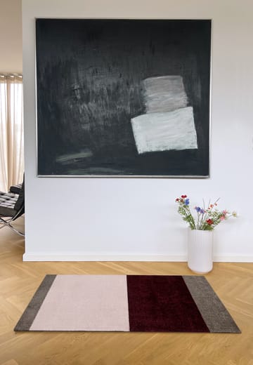 Stripes gångmatta horisontell - Bordeaux-rose-sand, 67x120 cm - tica copenhagen