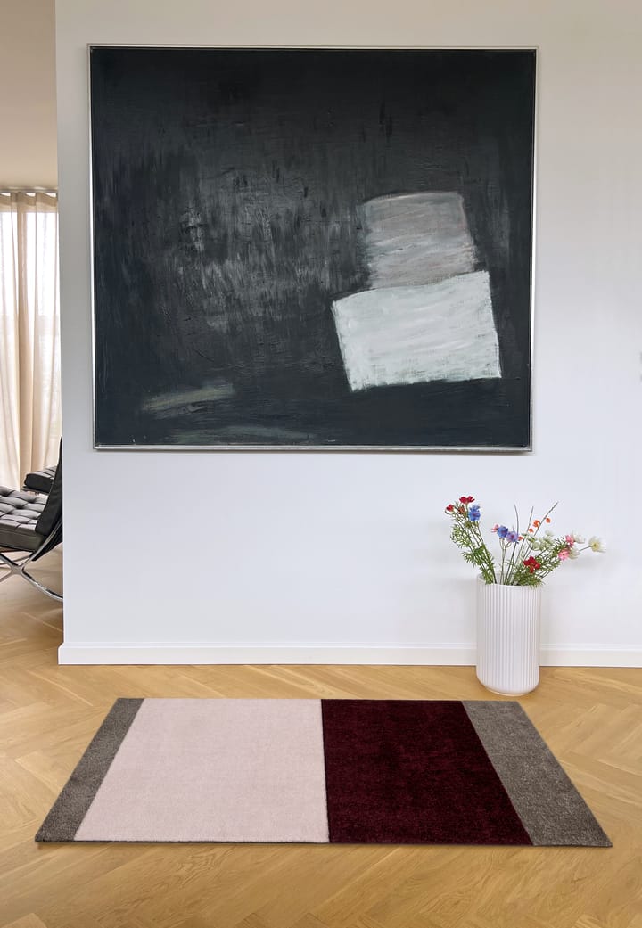 Stripes gångmatta horisontell, Bordeaux-rose-sand, 67x120 cm tica copenhagen