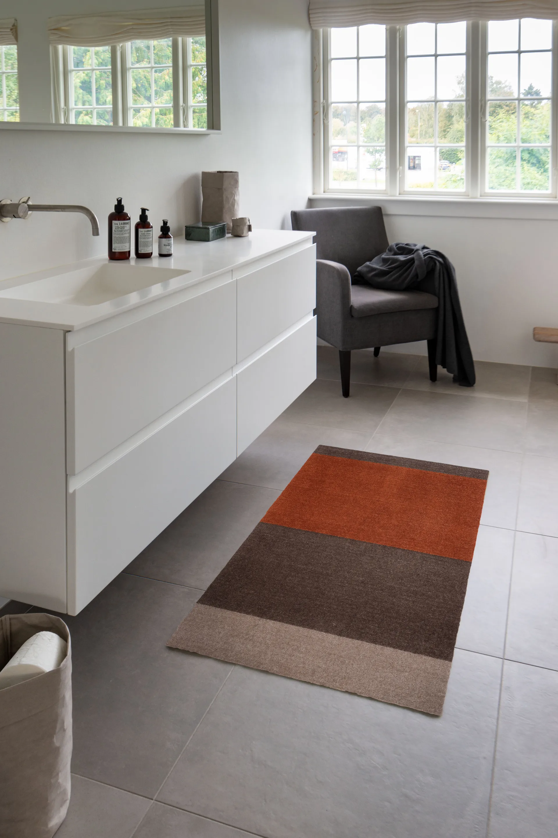 Stripes gångmatta horisontell, Brown-terrakotta 67x120 cm tica copenhagen