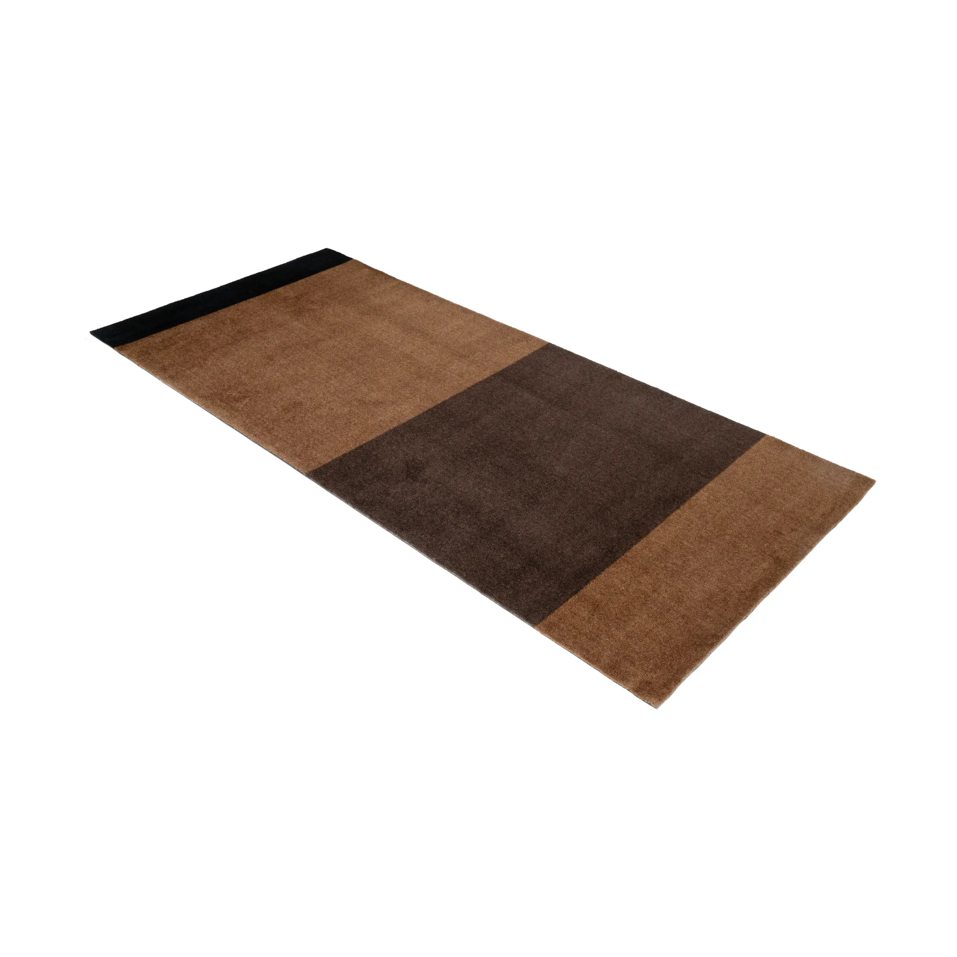 Stripes gångmatta horisontell, Cognac-dark brown-black, 90x200 cm tica copenhagen