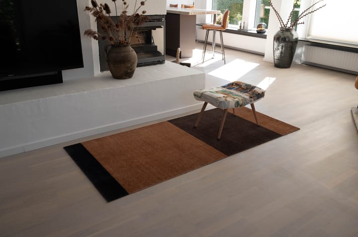 Stripes gångmatta horisontell, Cognac-dark brown-black, 90x200 cm tica copenhagen