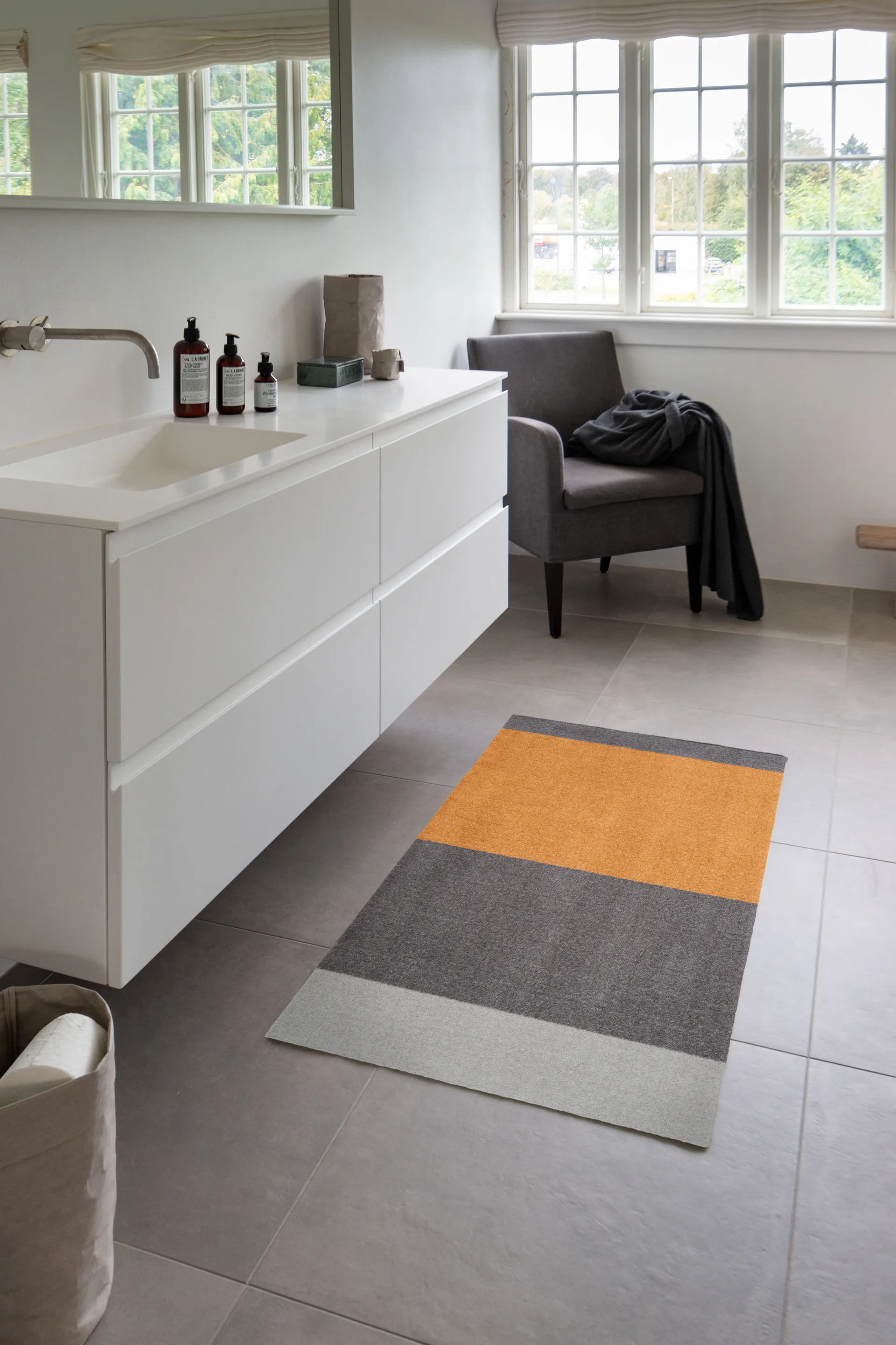 Stripes gångmatta horisontell, Grey-grey-dijon, 67x120 cm tica copenhagen