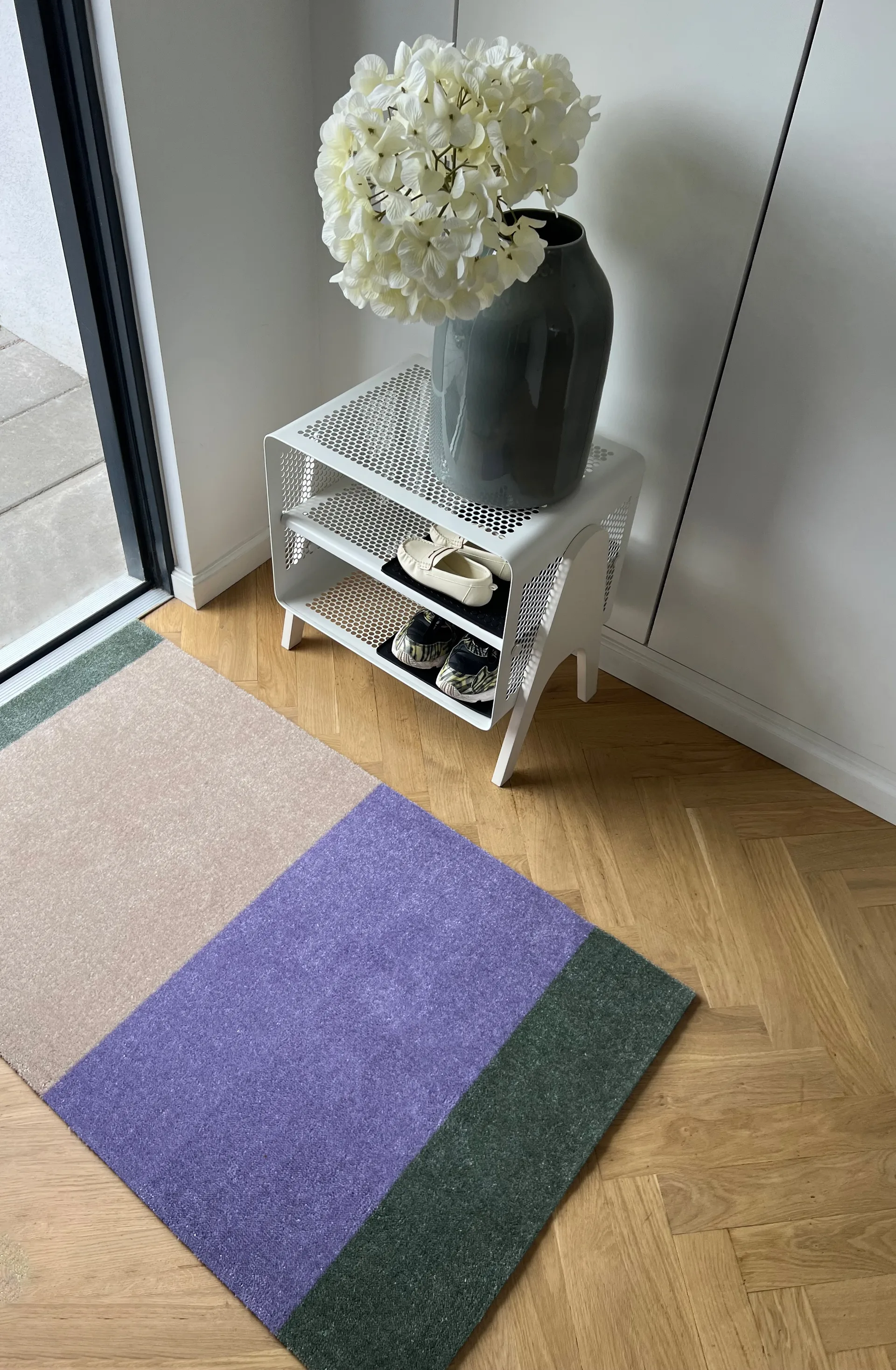 Stripes gångmatta horisontell, Lilac-ivory-green, 67x120 cm tica copenhagen