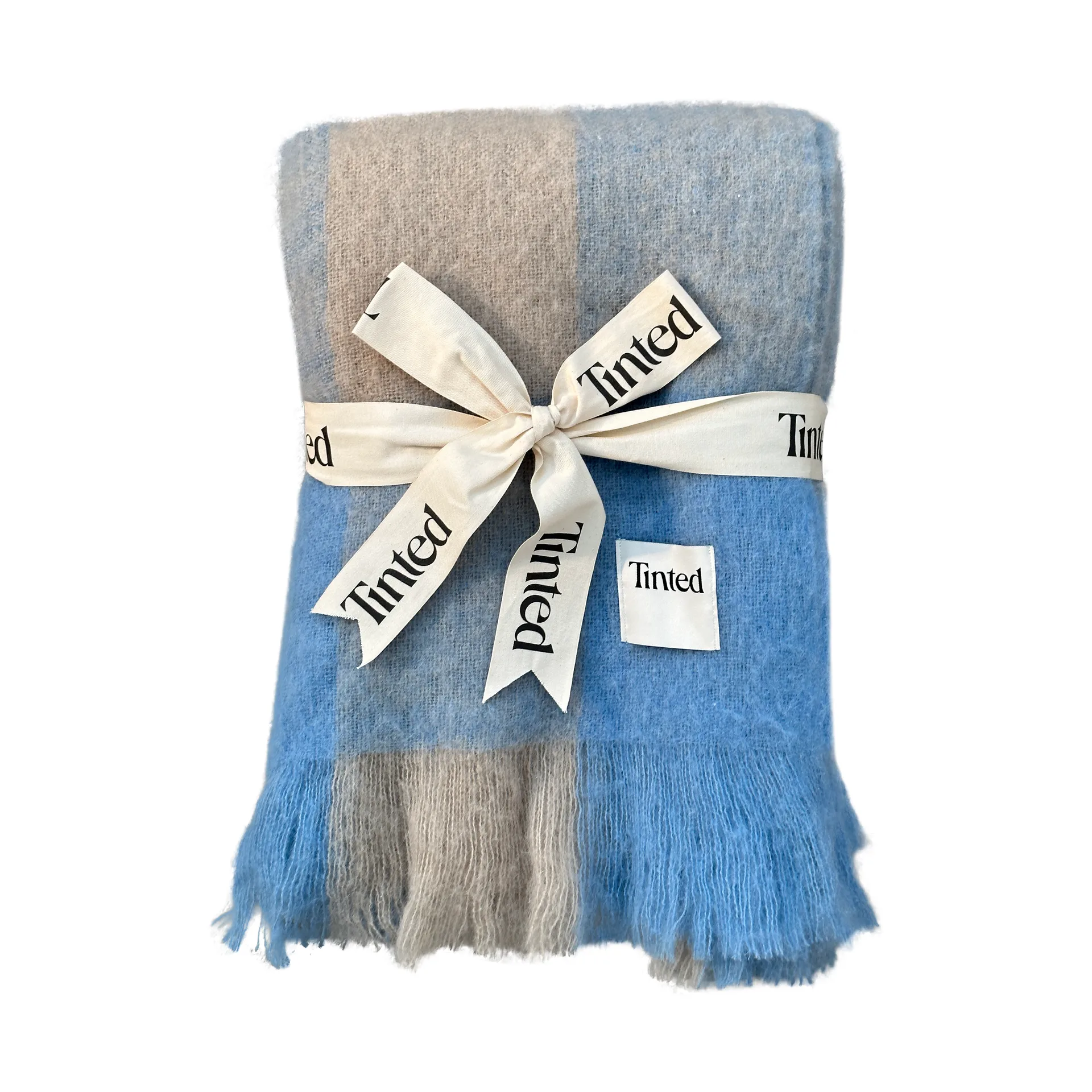 Ahlblom ullpläd 130x170 cm, Beige-blue Tinted