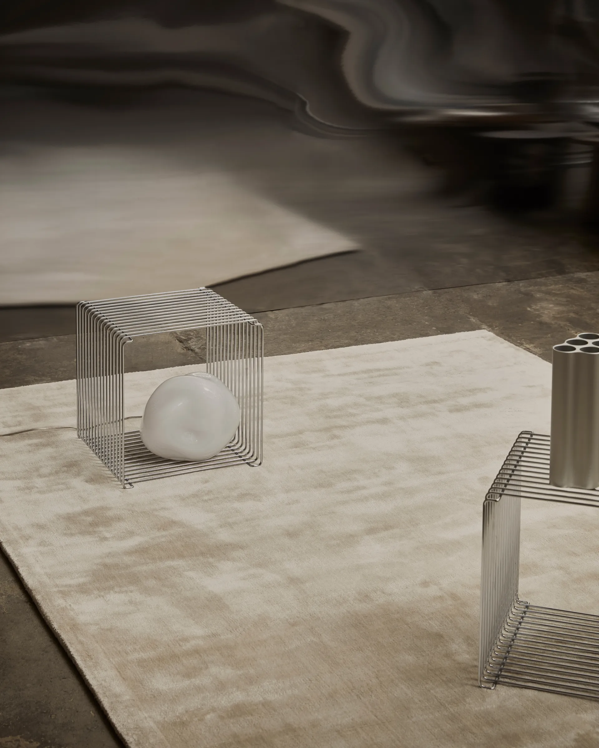 Backfjall viskosmatta 250x350 cm, Offwhite Tinted