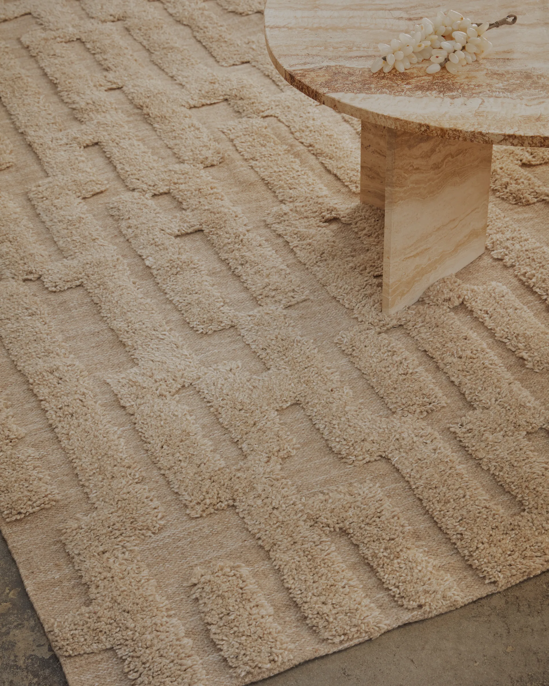 Bielke ullmatta 190x290 cm, Beige-melange Tinted