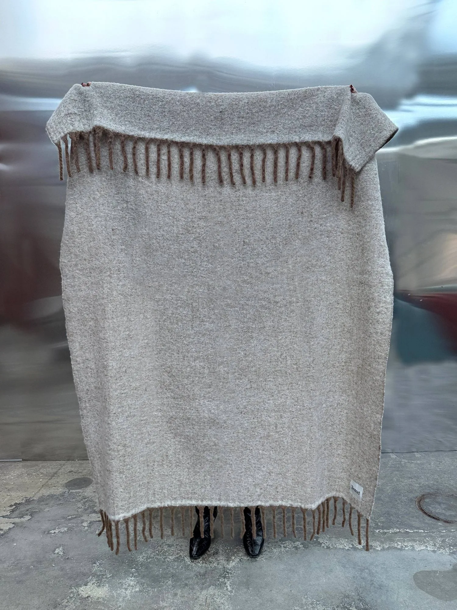 Fridh mohairpläd, Brown-off white, 130x170 cm Tinted