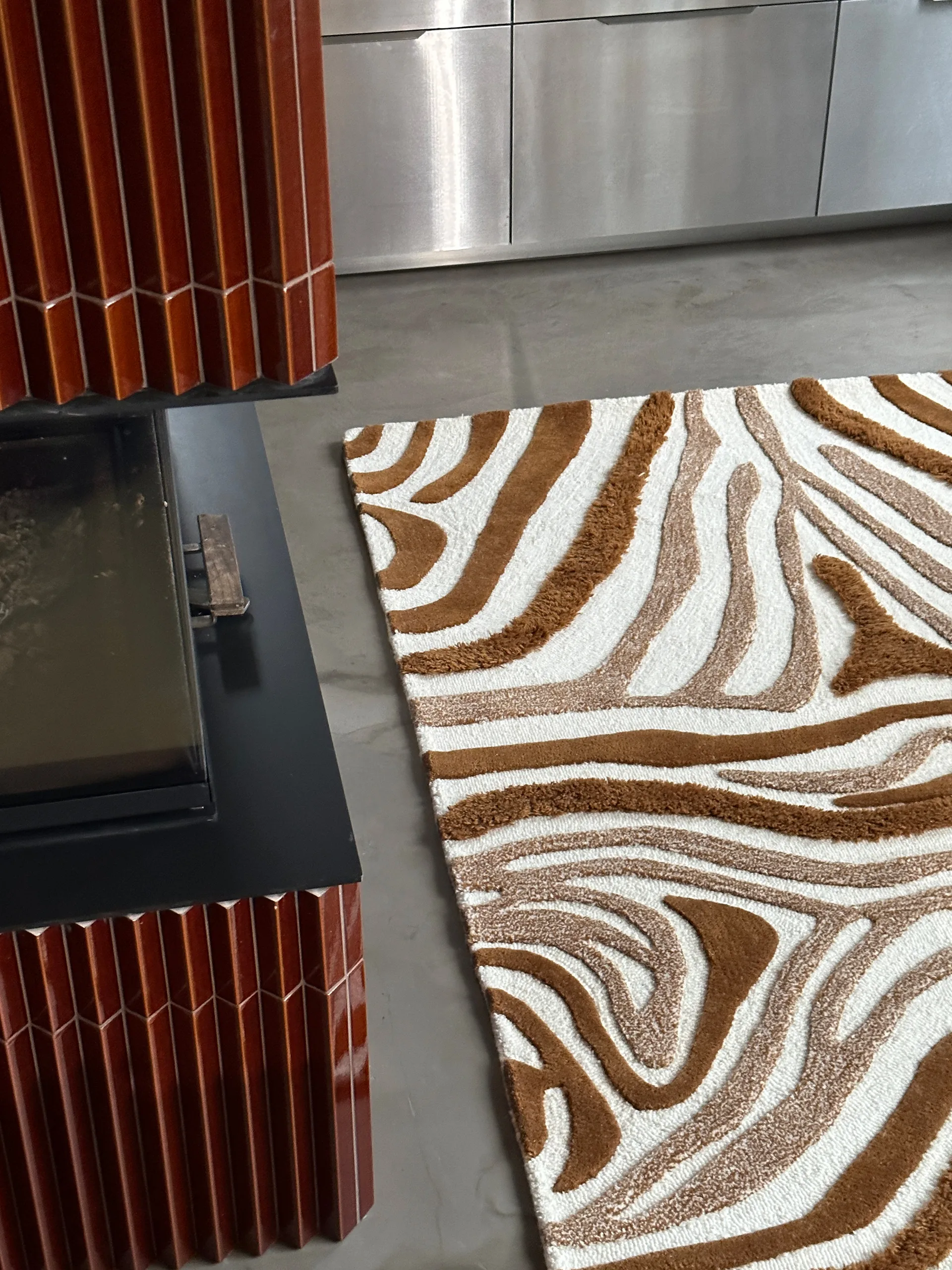 Jepson ullmatta 130x180 cm, Brown-off white Tinted