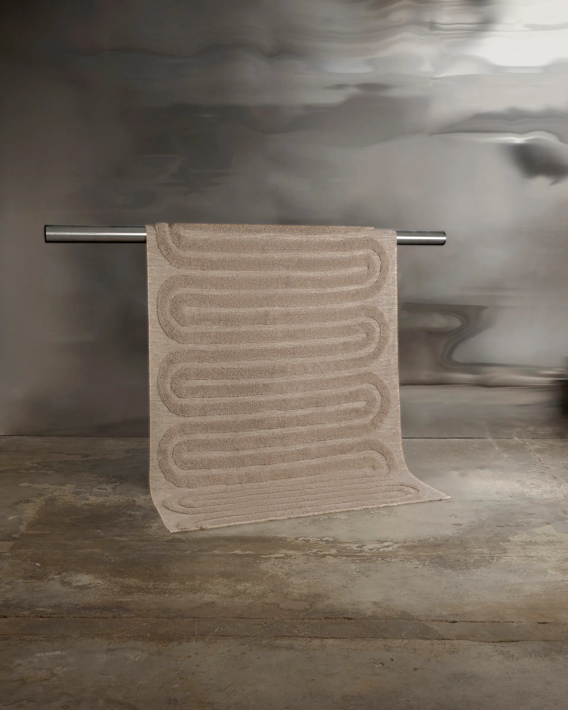 Riklund ullmatta 190x290 cm, Beige-melange Tinted