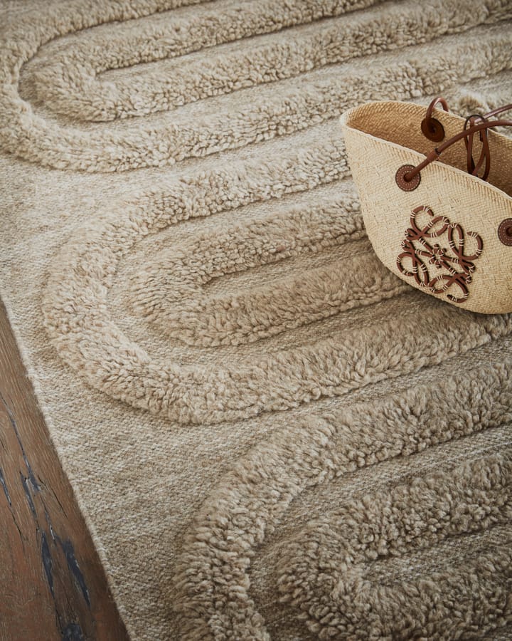 Riklund ullmatta 190x290 cm, Beige-melange Tinted