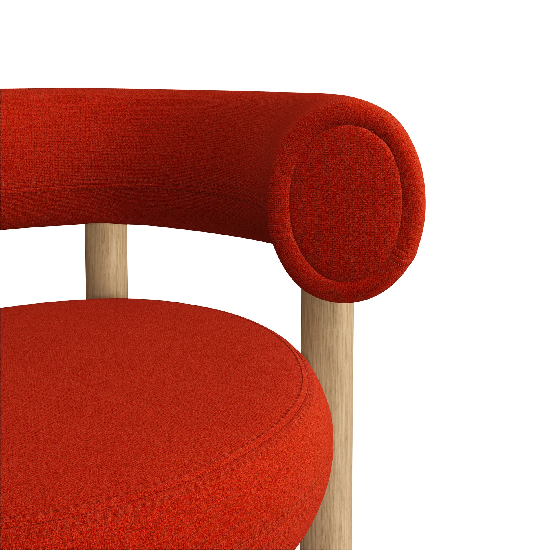 Fat dining chair, Brushed oak, Hallingdal 65 Orange Tom Dixon