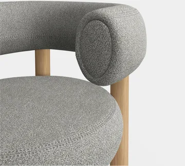 Fat loungestol - Brushed natural wood & natural alpine boucle - Tom Dixon