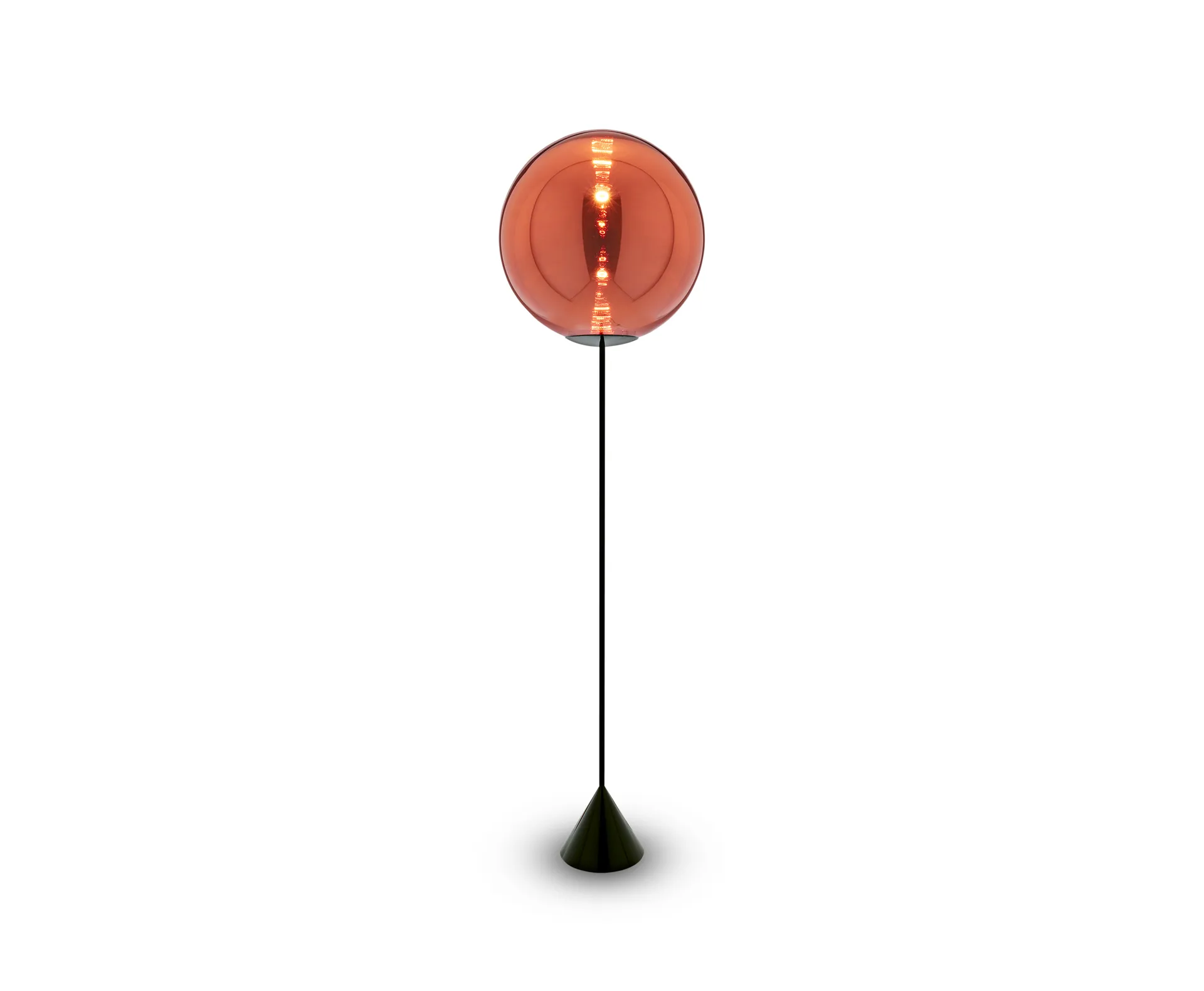 Globe Cone slim golvlampa LED 180 cm, Copper Tom Dixon