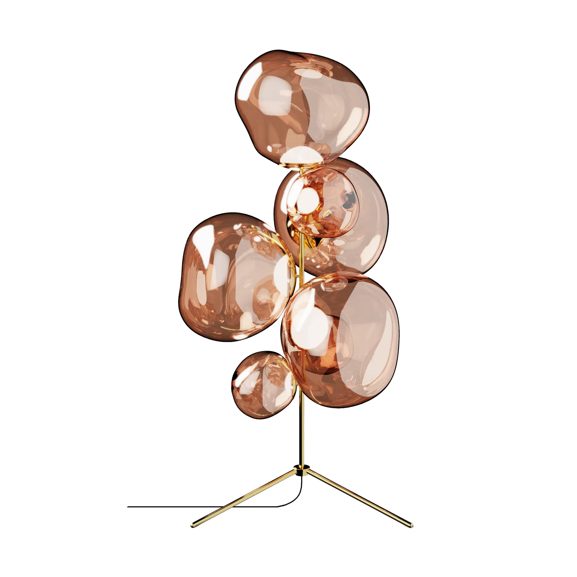 Melt Chandelier golvlampa LED 175 cm, Copper Tom Dixon
