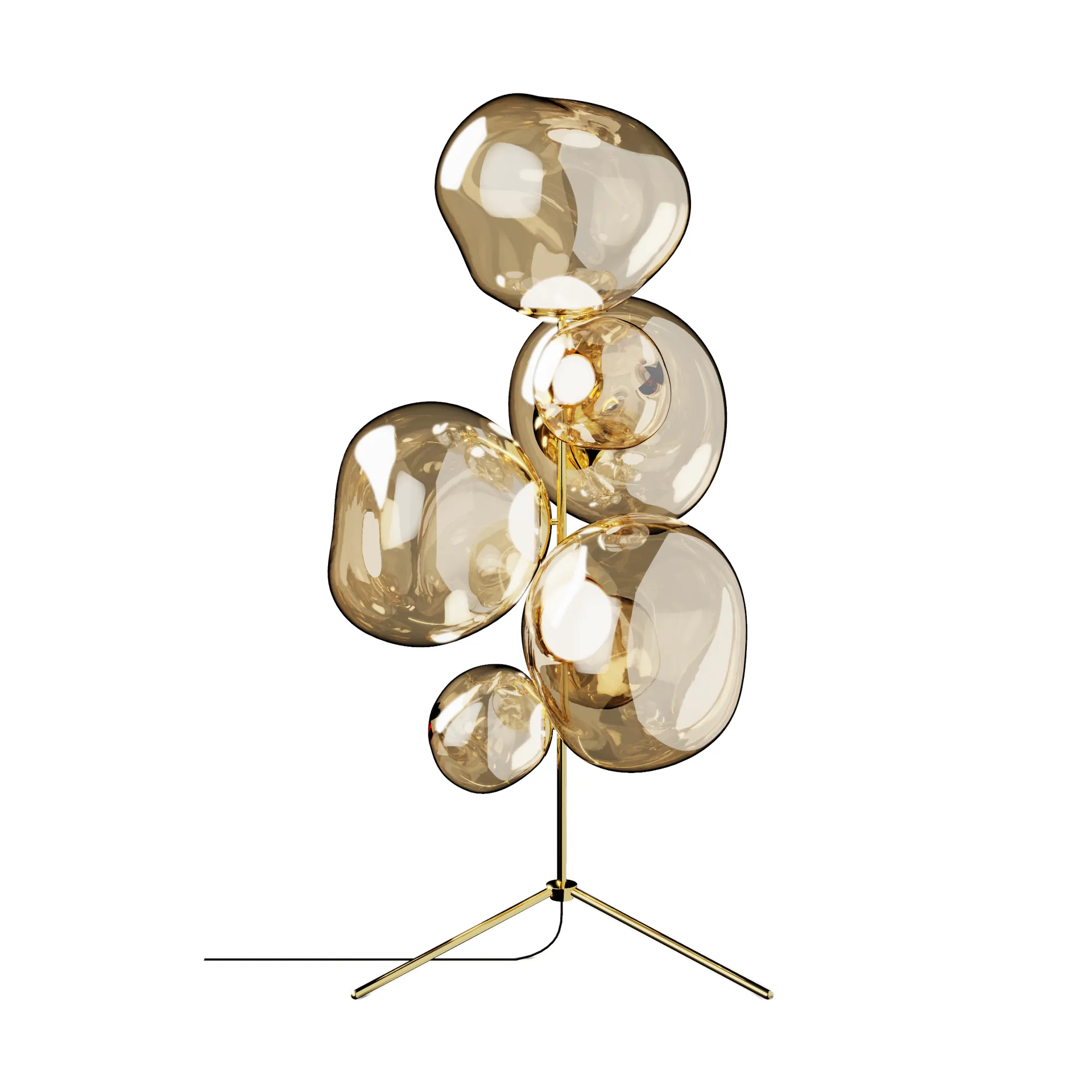 Melt Chandelier golvlampa LED 175 cm, Gold Tom Dixon