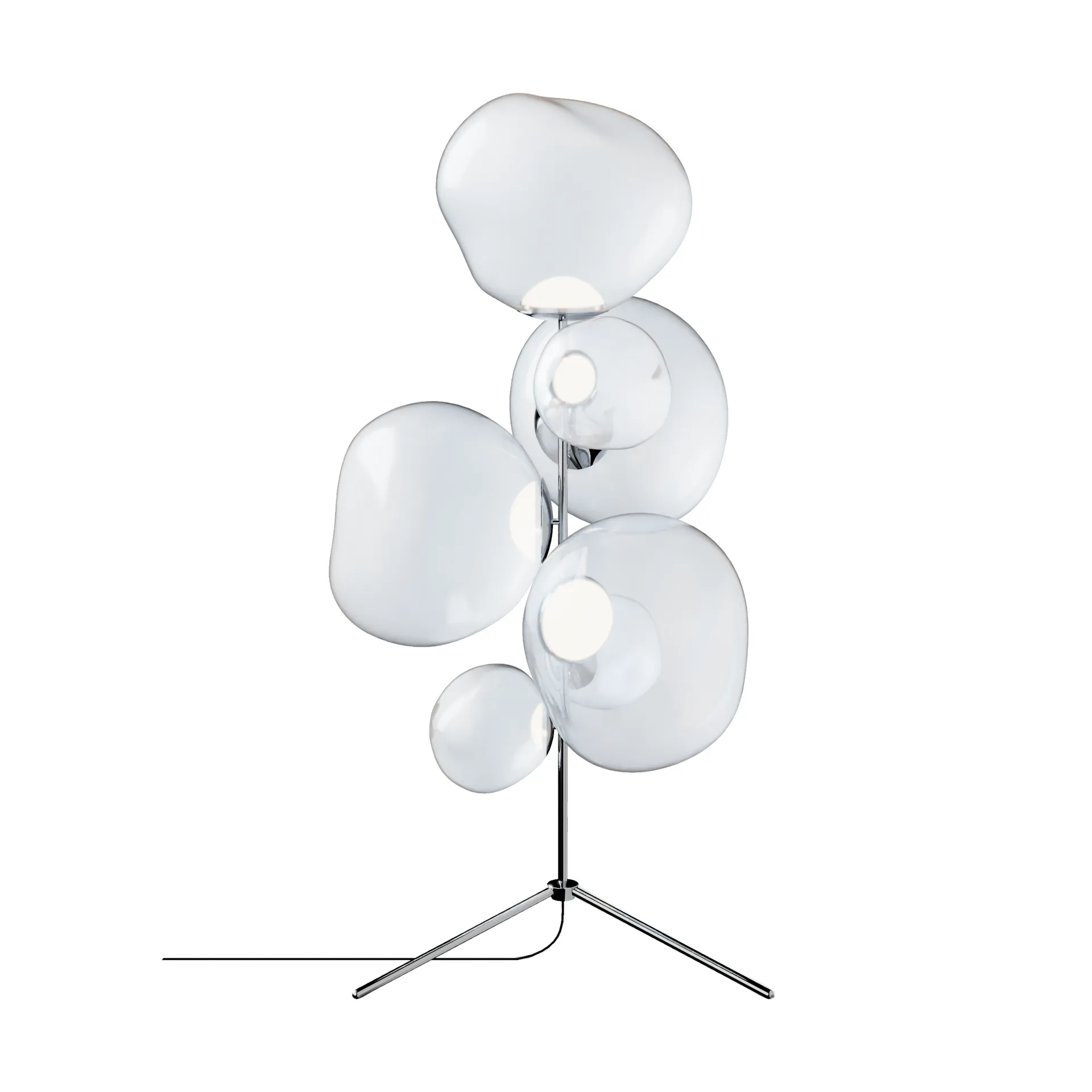 Melt Chandelier golvlampa LED 175 cm, Opal-silver Tom Dixon