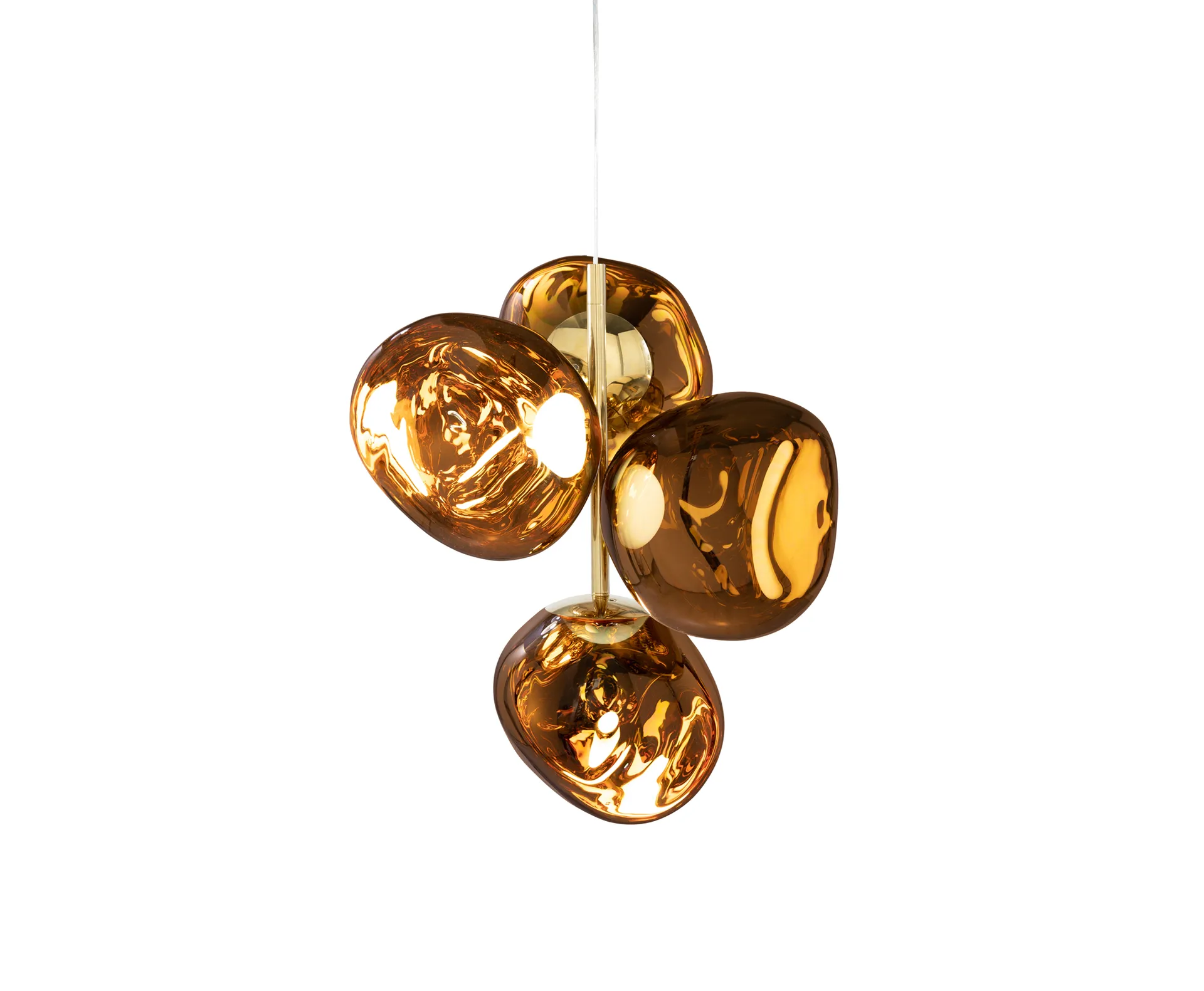 Melt Chandelier mini takkrona LED 63,4 cm, Gold Tom Dixon