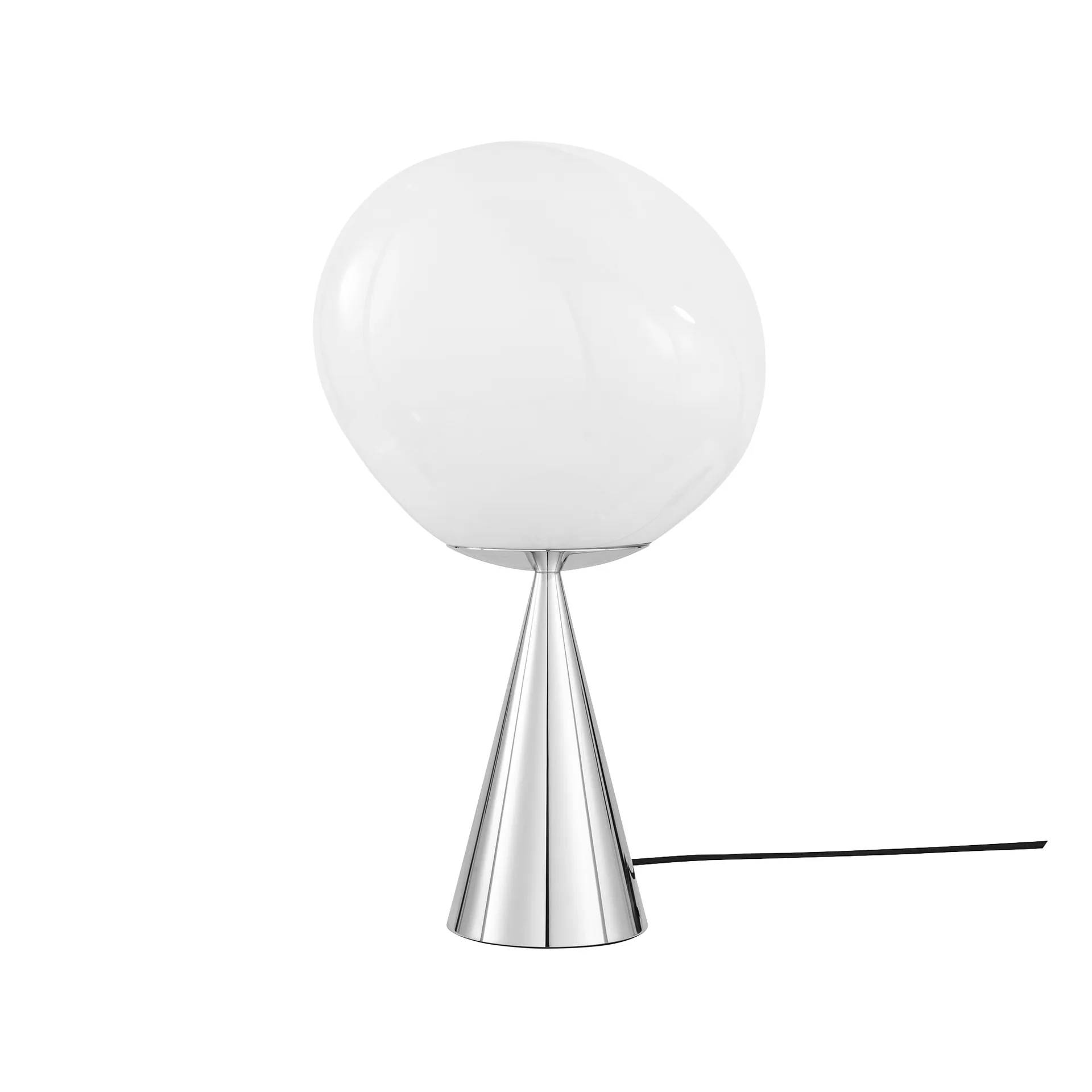 Melt Cone fat bordslampa LED 46,5 cm, Opal-silver Tom Dixon
