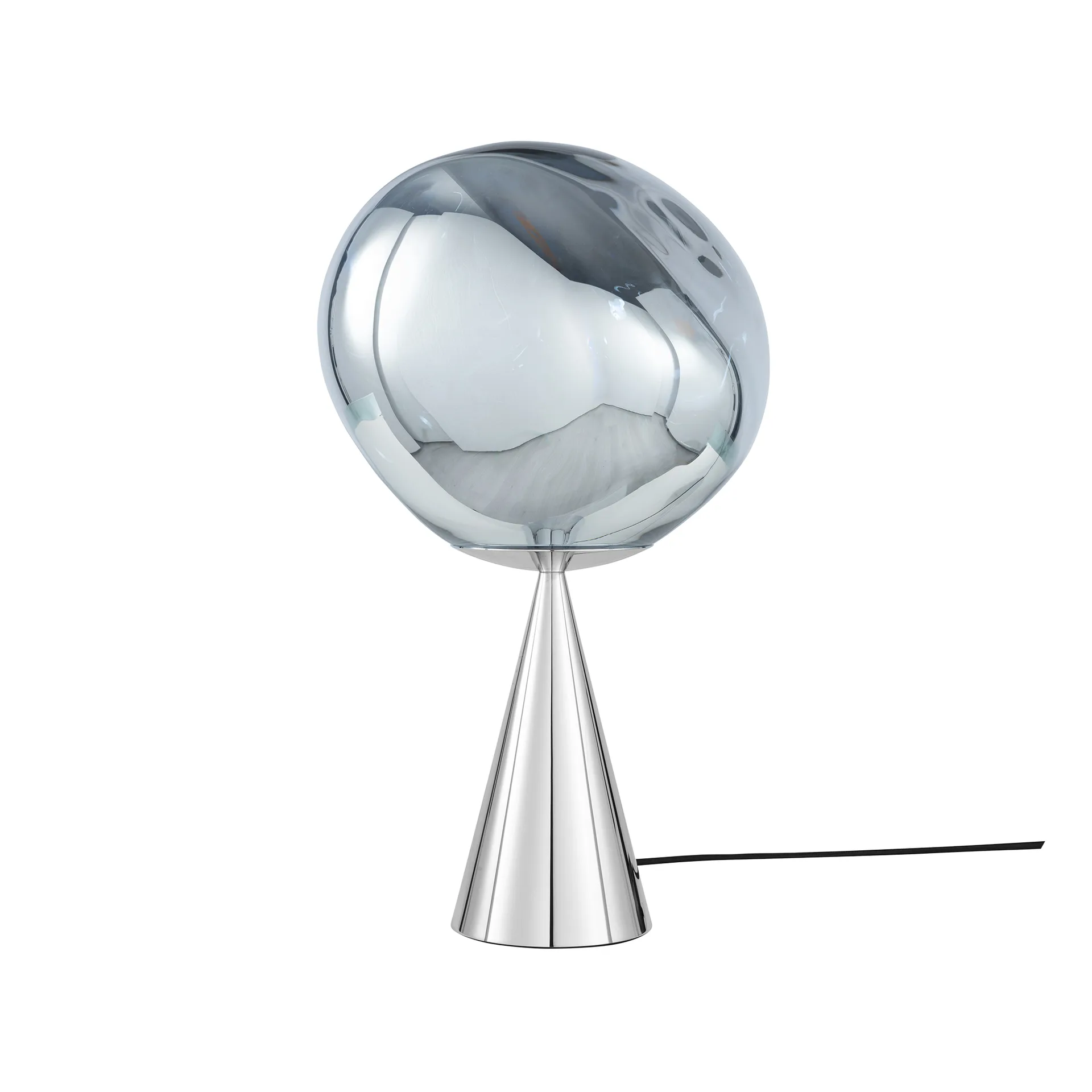 Melt Cone fat bordslampa LED 46,5 cm, Silver-silver Tom Dixon