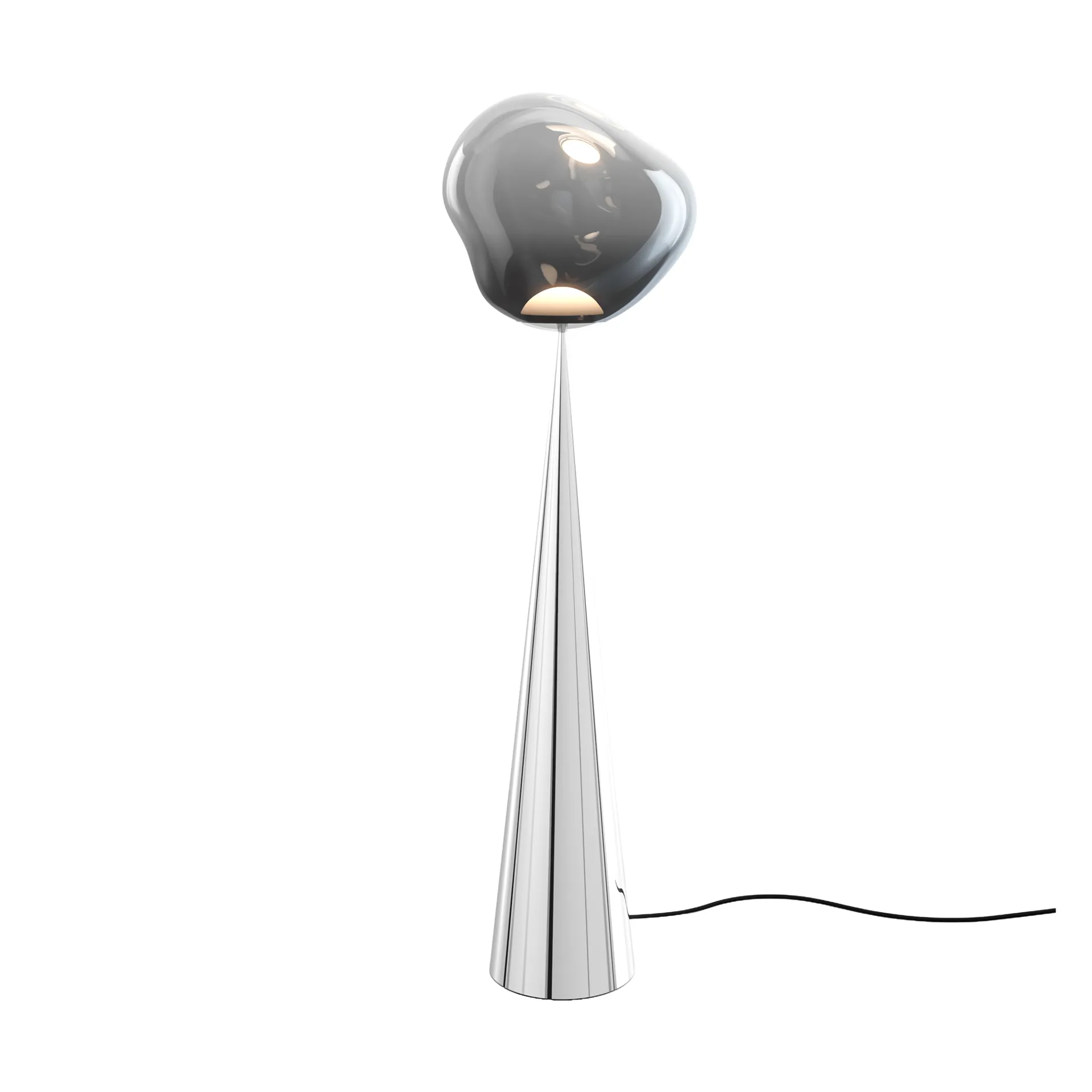 Melt Cone fat golvlampa LED 174,5 cm, Nickel-silverfärgad Tom Dixon