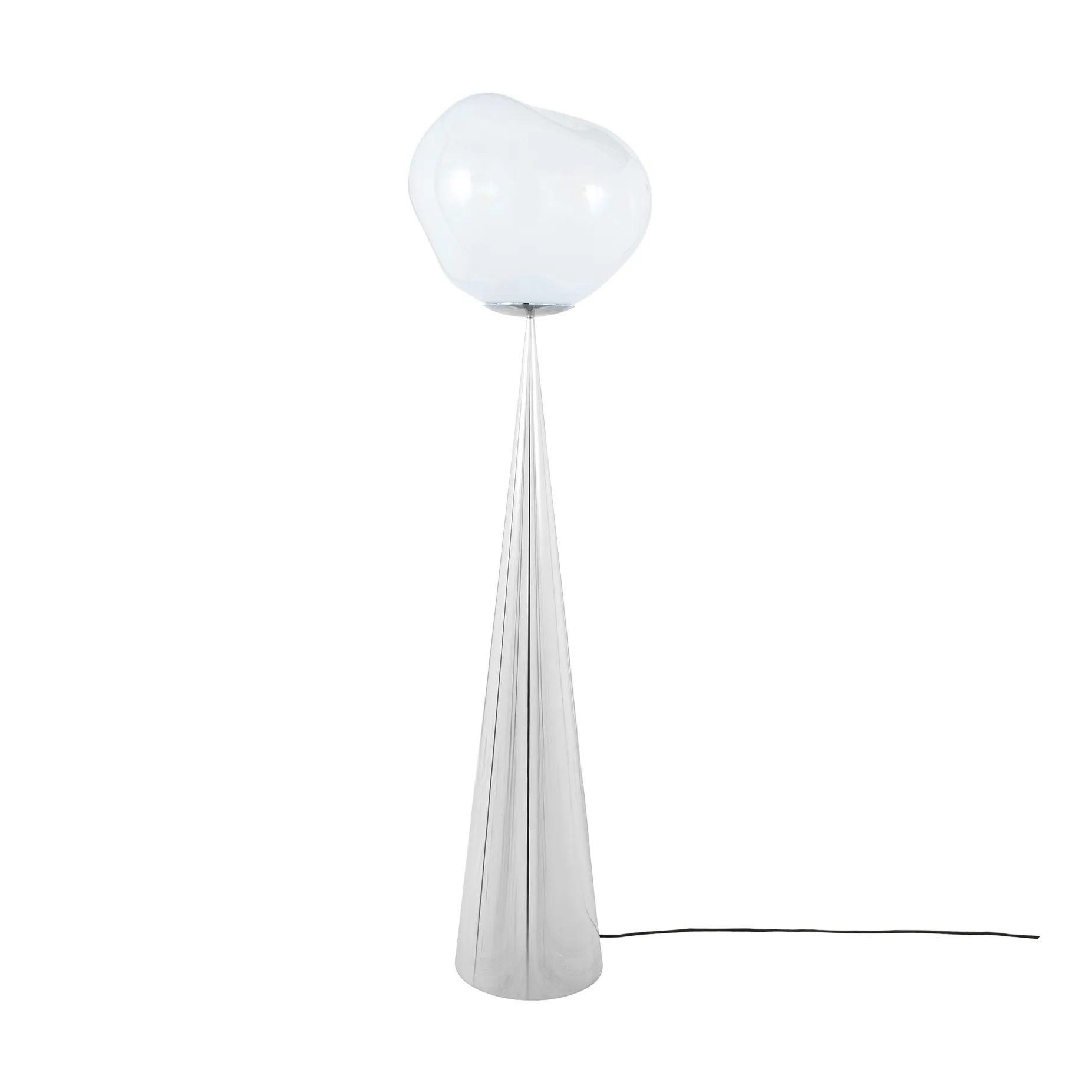 Melt Cone fat golvlampa LED 174,5 cm, Opal-silver Tom Dixon