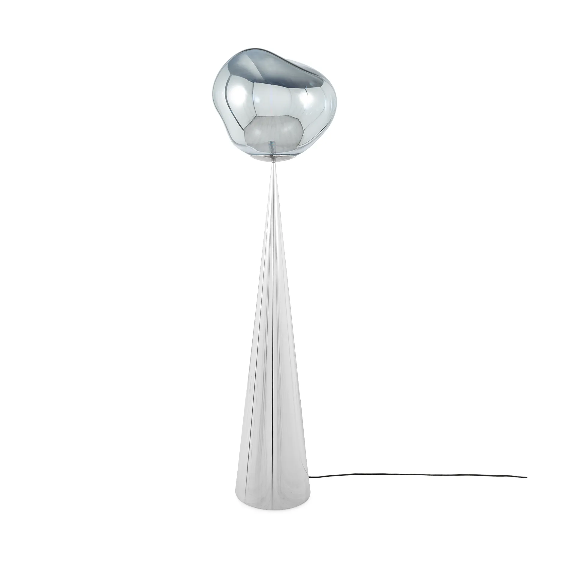 Melt Cone fat golvlampa LED 174,5 cm, Silver-silver Tom Dixon