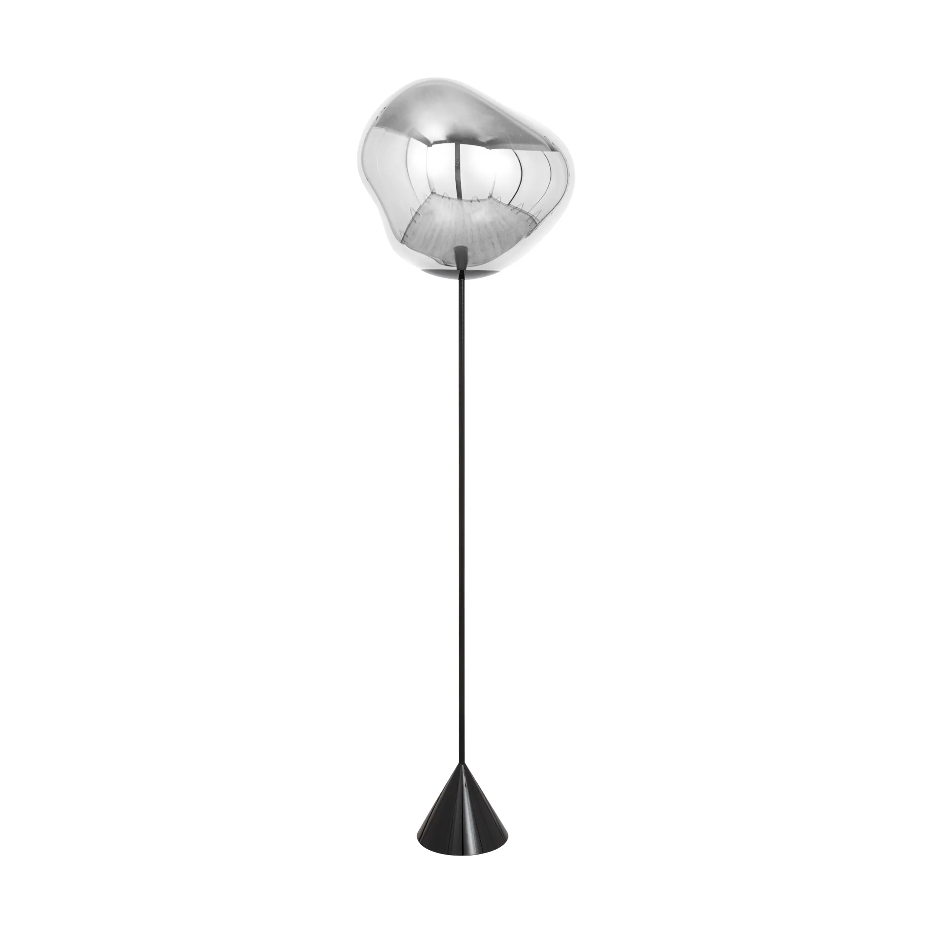 Melt Cone slim golvlampa LED 180 cm, Silver Tom Dixon
