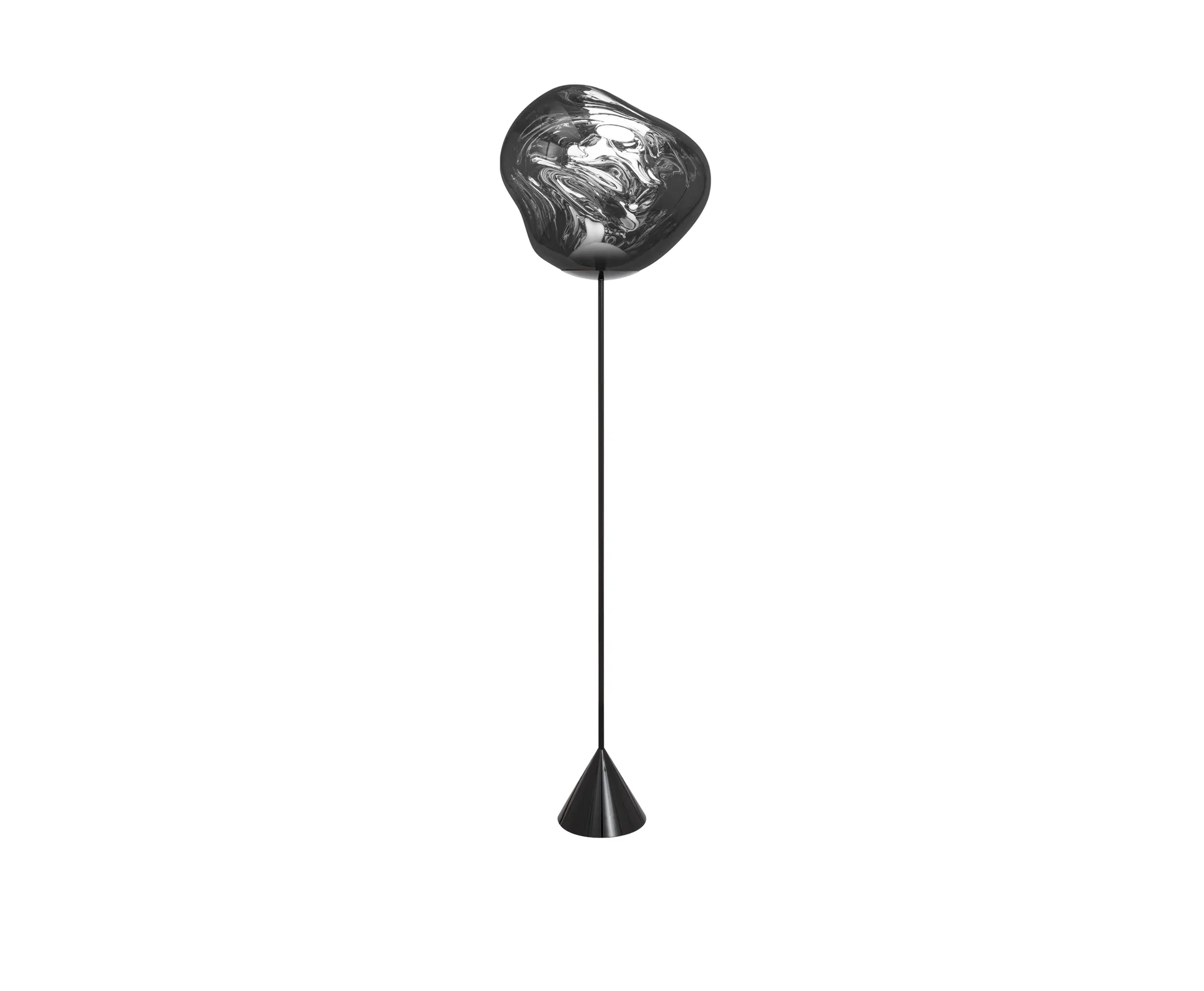 Melt Cone slim golvlampa LED 180 cm, Silver Tom Dixon