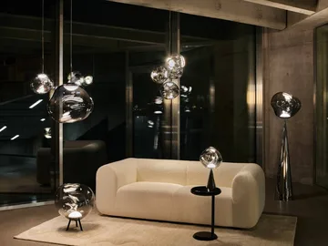 Melt pendel LED - Nickel, mini 27x28 cm - Tom Dixon