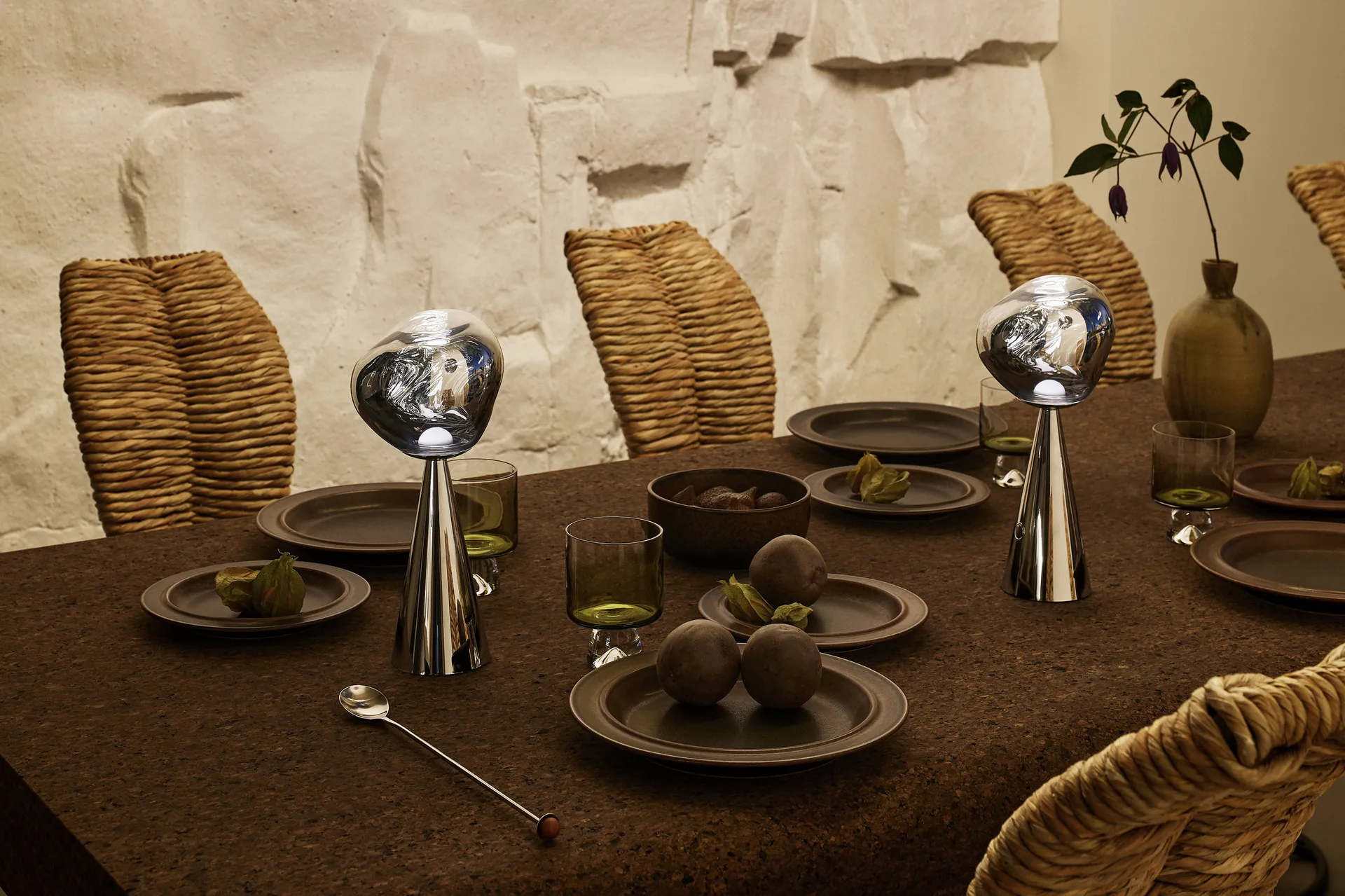 Melt portabel LED bordslampa 28,5 cm, Silver Tom Dixon