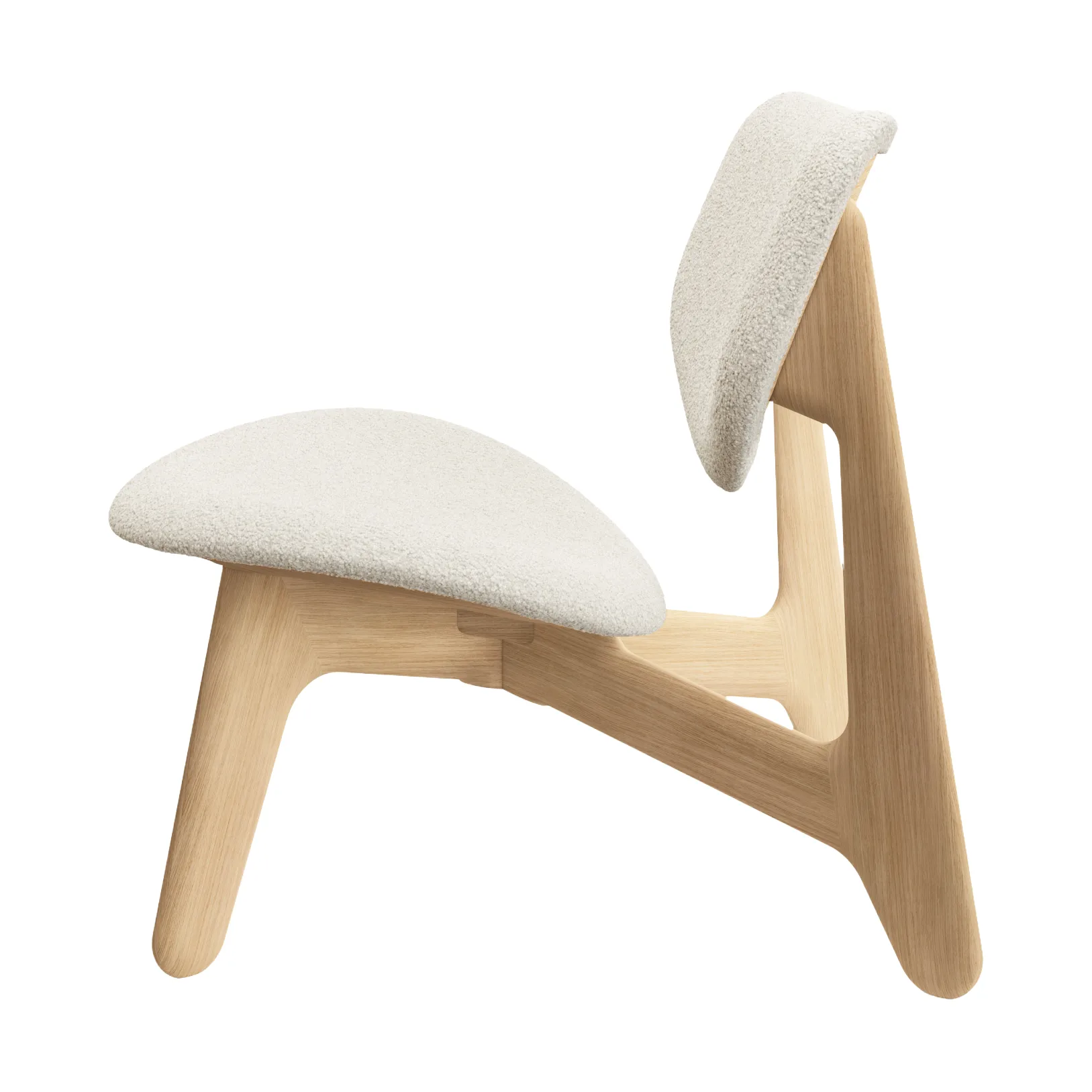 Slab loungestol klädd sits, Natural brushed oak-Elle 0200 CMHR Natural Tom Dixon