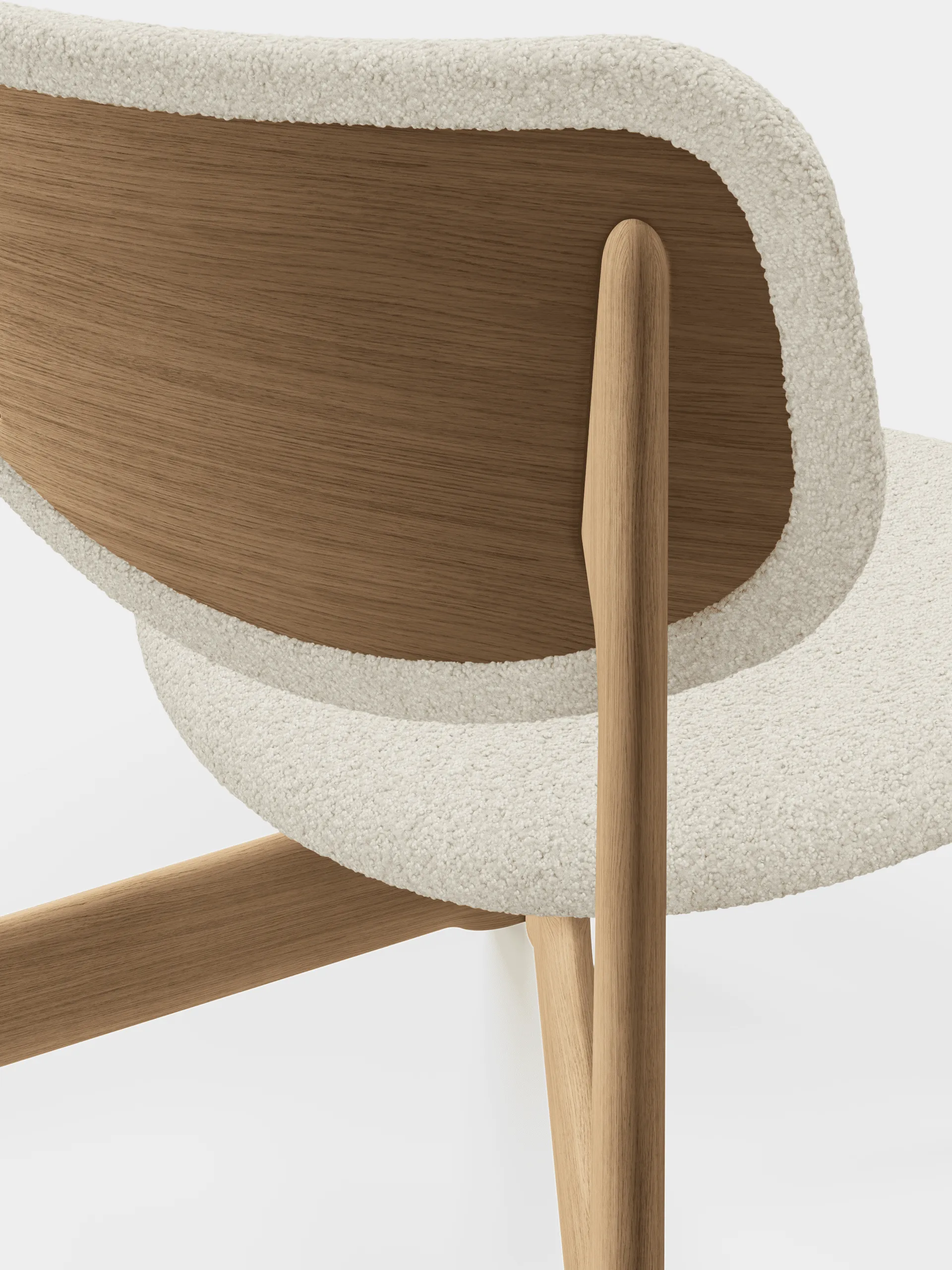 Slab loungestol klädd sits, Natural brushed oak-Elle 0200 CMHR Natural Tom Dixon