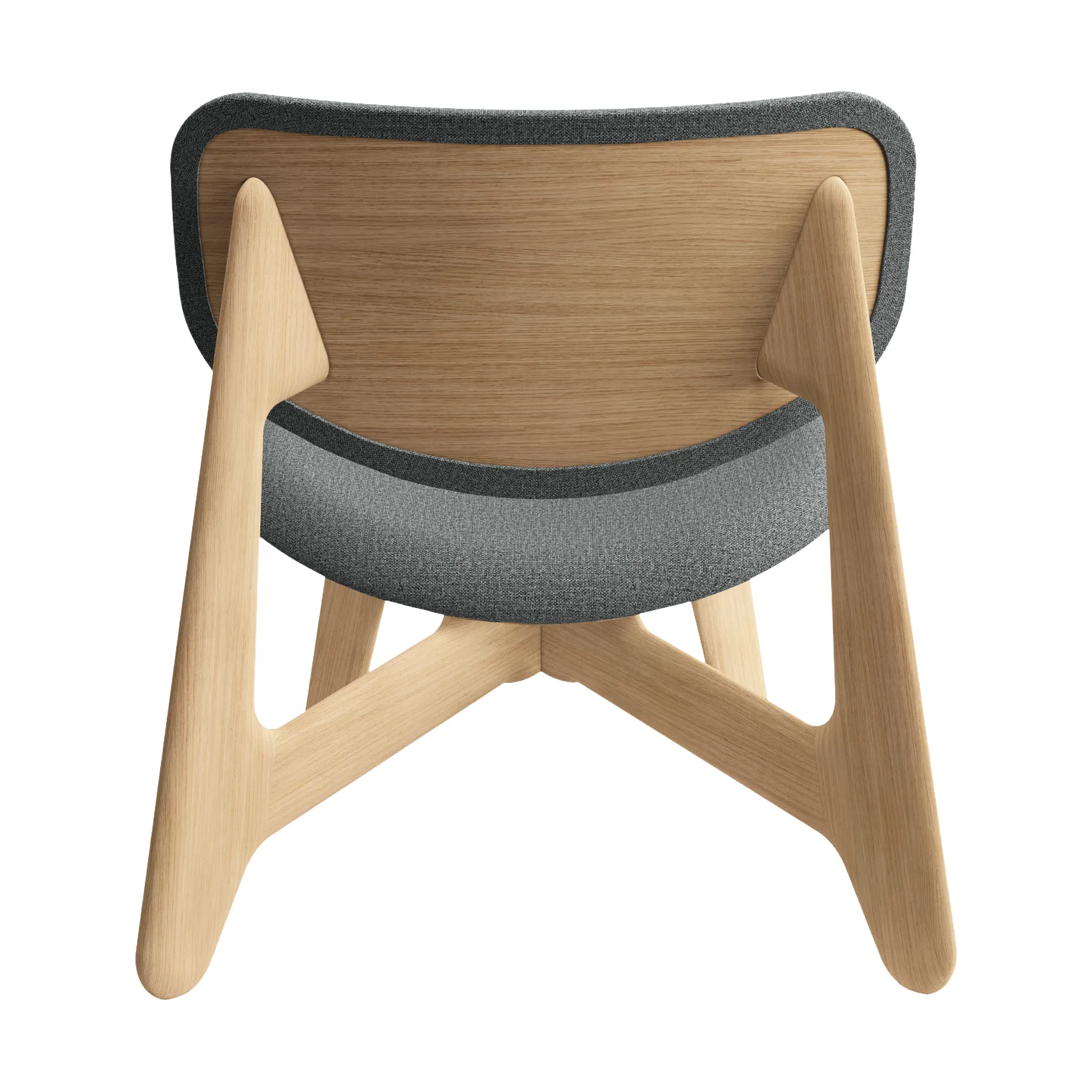 Slab loungestol klädd sits, Natural brushed oak-Hallingdal 0130 mid grey Tom Dixon