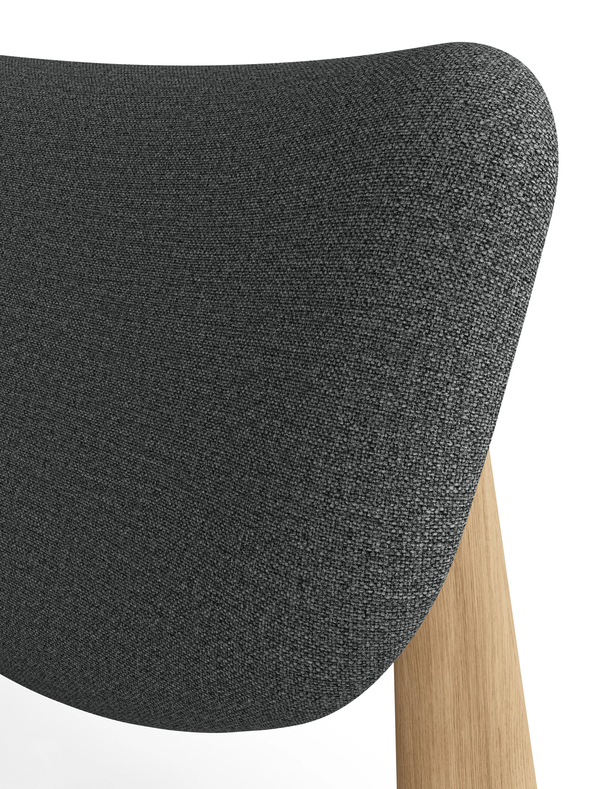 Slab loungestol klädd sits, Natural brushed oak-Hallingdal 0130 mid grey Tom Dixon