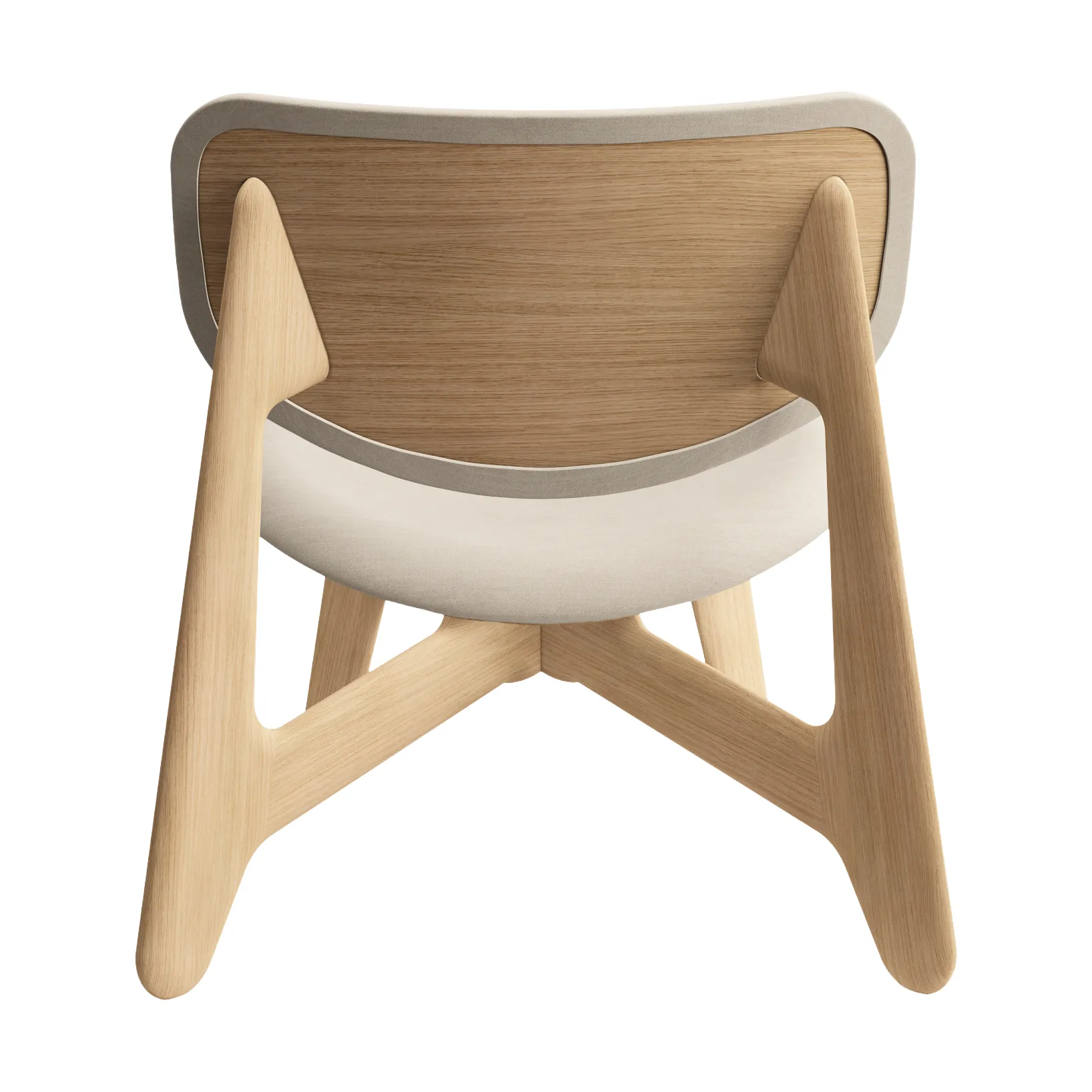 Slab loungestol klädd sits, Natural brushed oak-Linara 05 CMHR Cream Tom Dixon