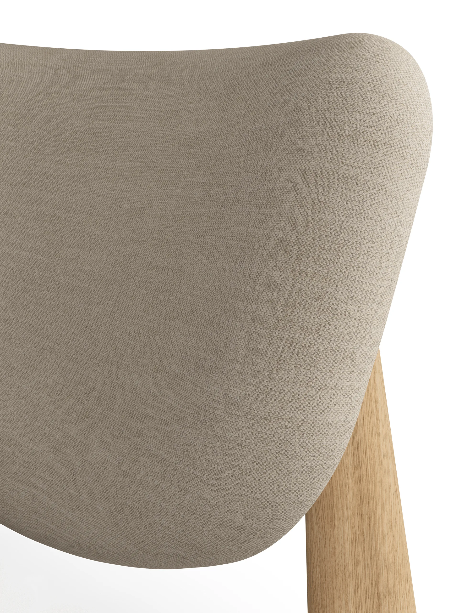 Slab loungestol klädd sits, Natural brushed oak-Linara 05 CMHR Cream Tom Dixon