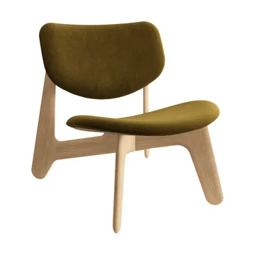 Slab loungestol klädd sits - Natural brushed oak-Royal 0162 CMHR Khaki - Tom Dixon