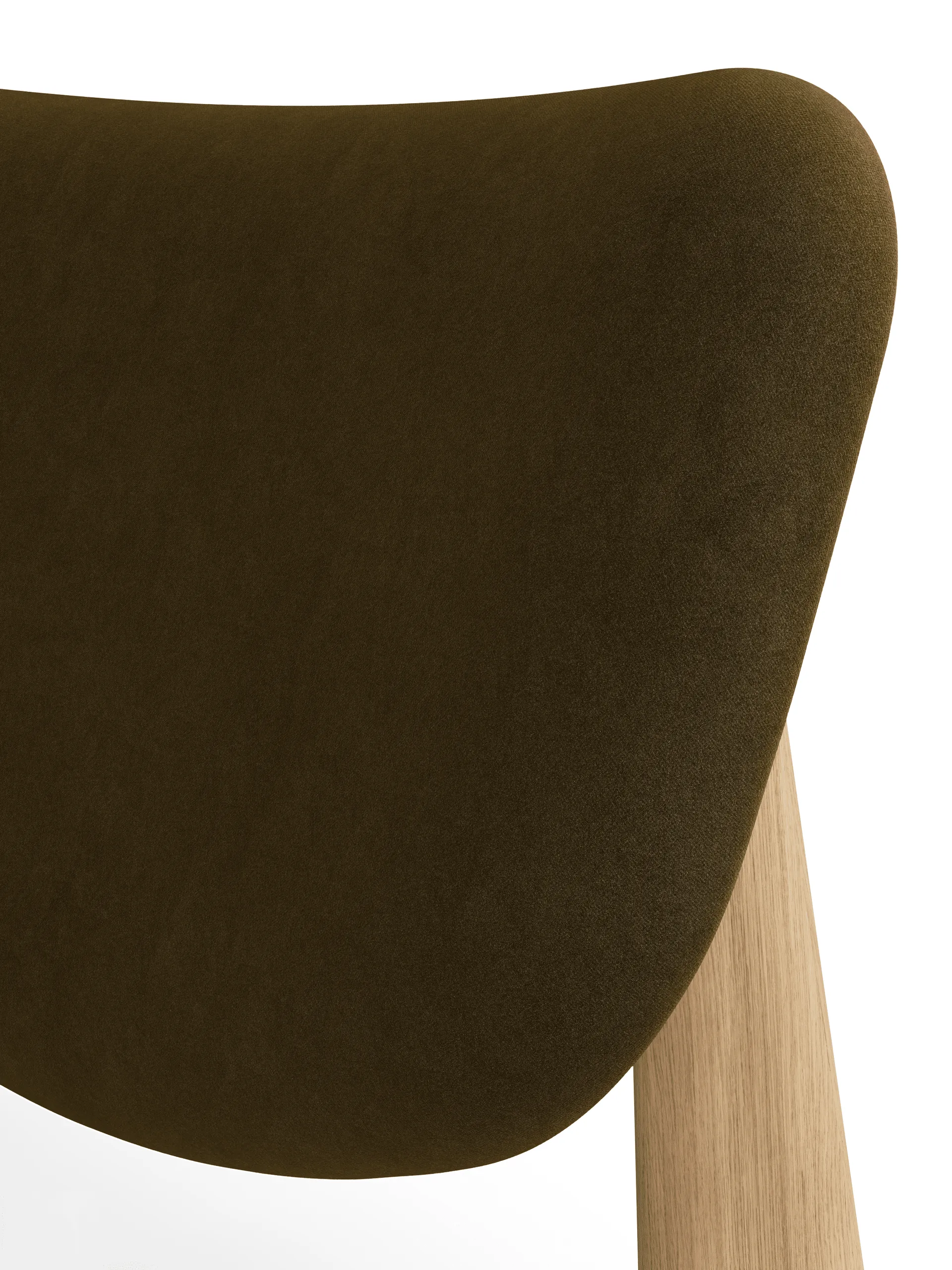 Slab loungestol klädd sits, Natural brushed oak-Royal 0162 CMHR Khaki Tom Dixon