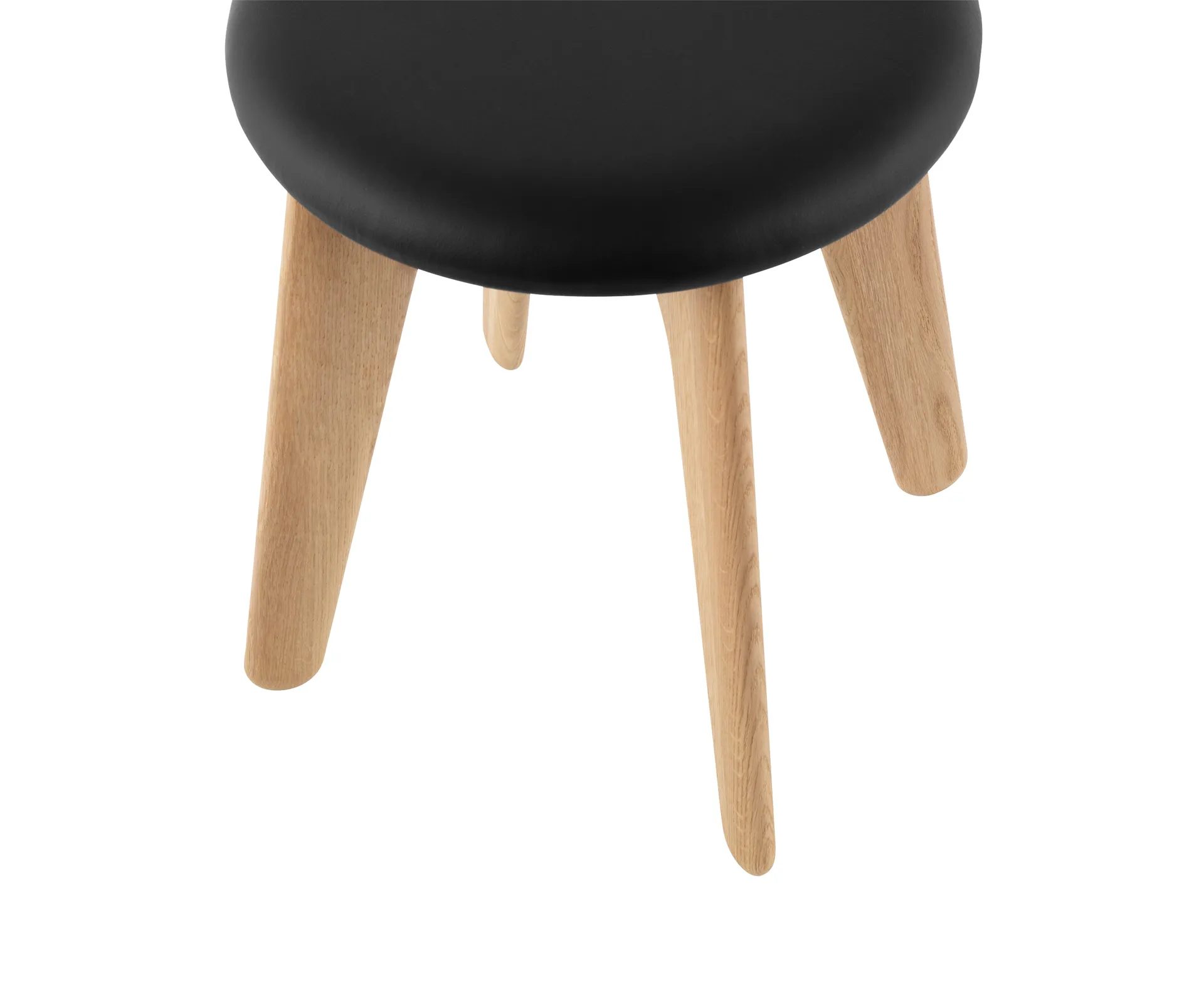 Slab ottoman 45x55 cm, Natural oak-black leather Tom Dixon