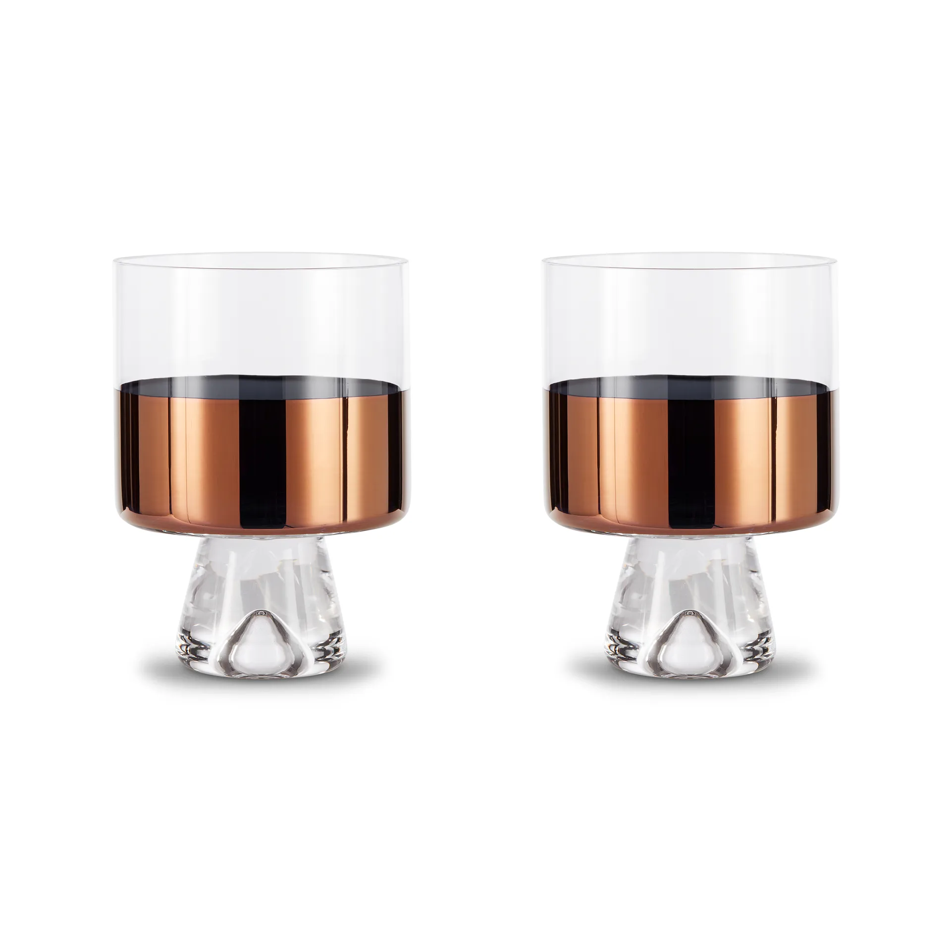 Tank Low Ball dricksglas 24 cl 2-pack, Clear-copper Tom Dixon